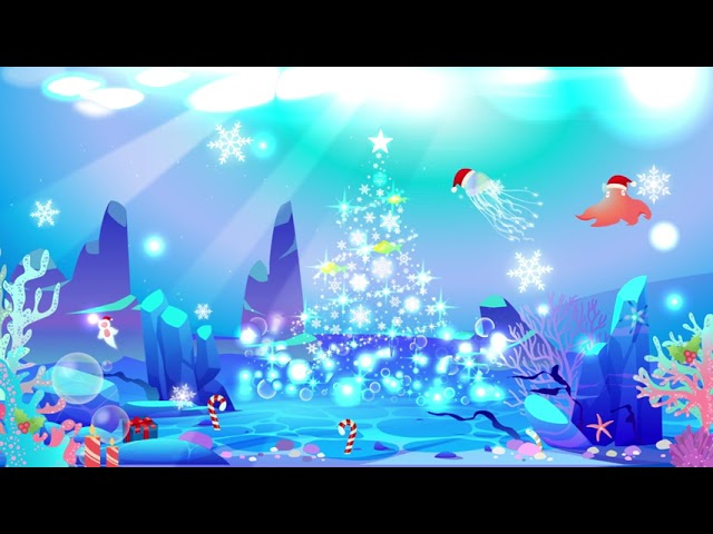 【動く配信画面】光と雪の舞うアクアリウム（通常とクリスマスVer.）