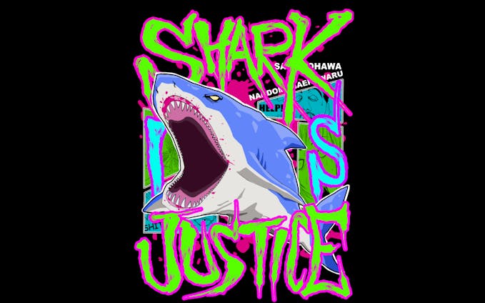 サメは正義　イラスト