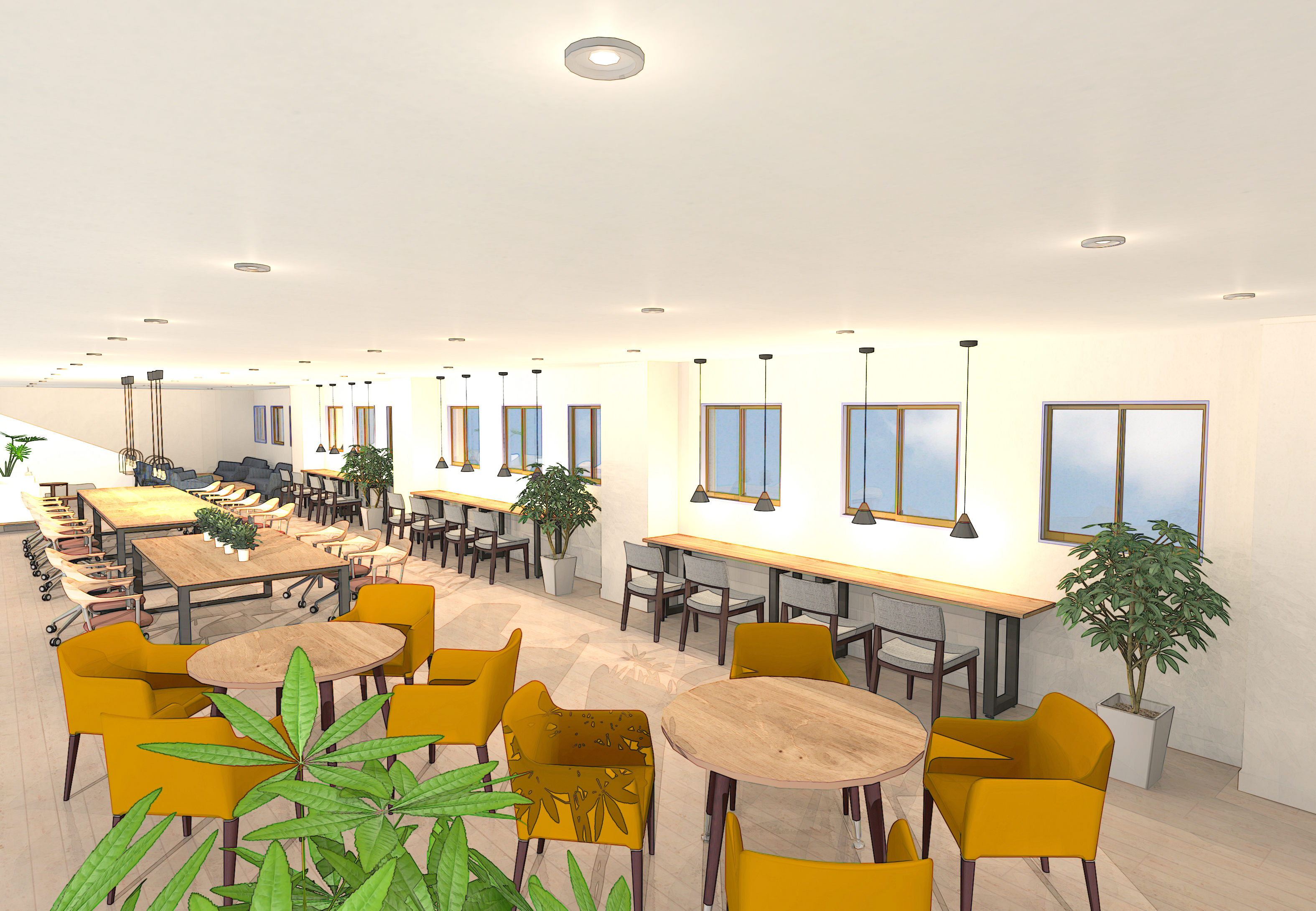 カフェテリア　イメージパース-1