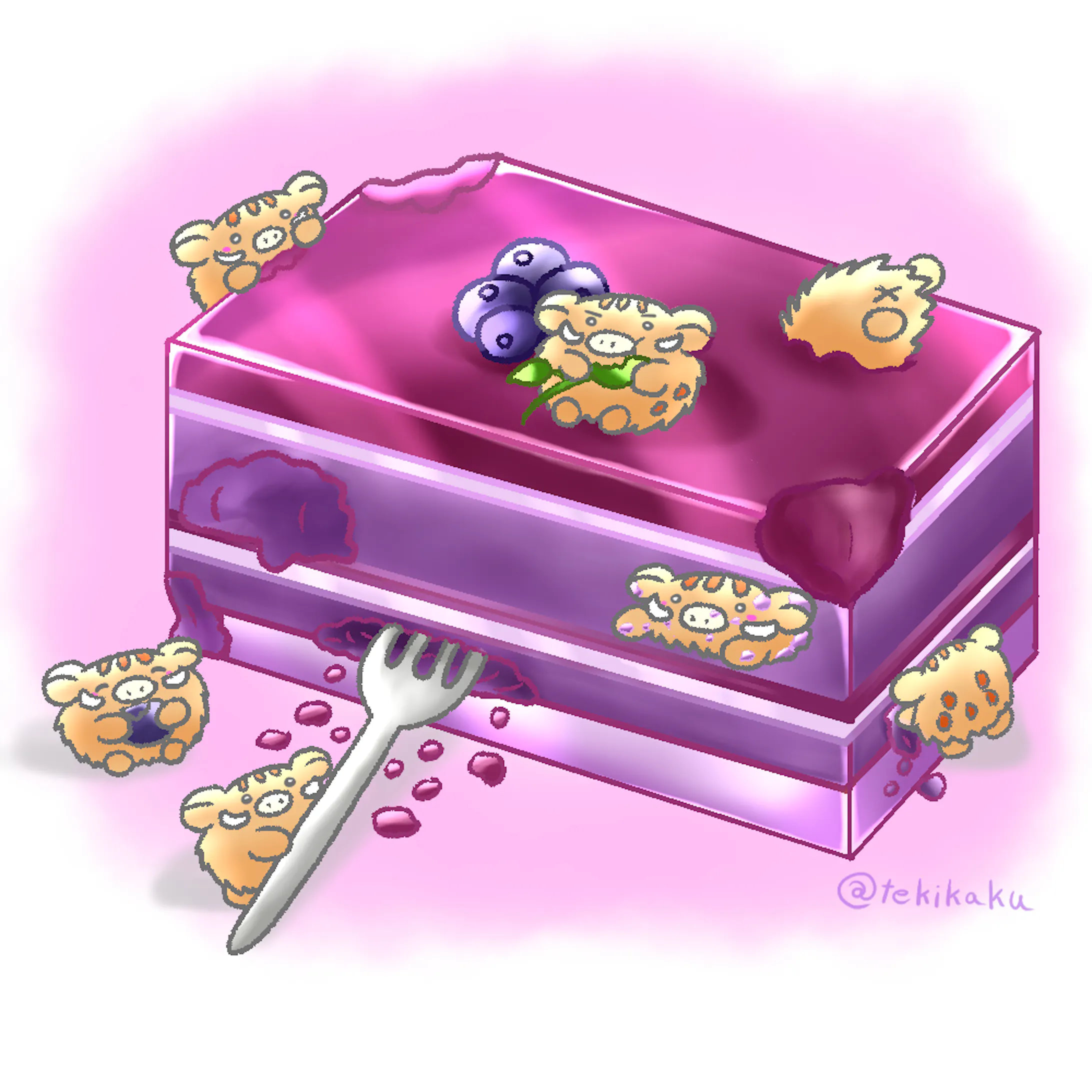 動物と食べ物イラスト