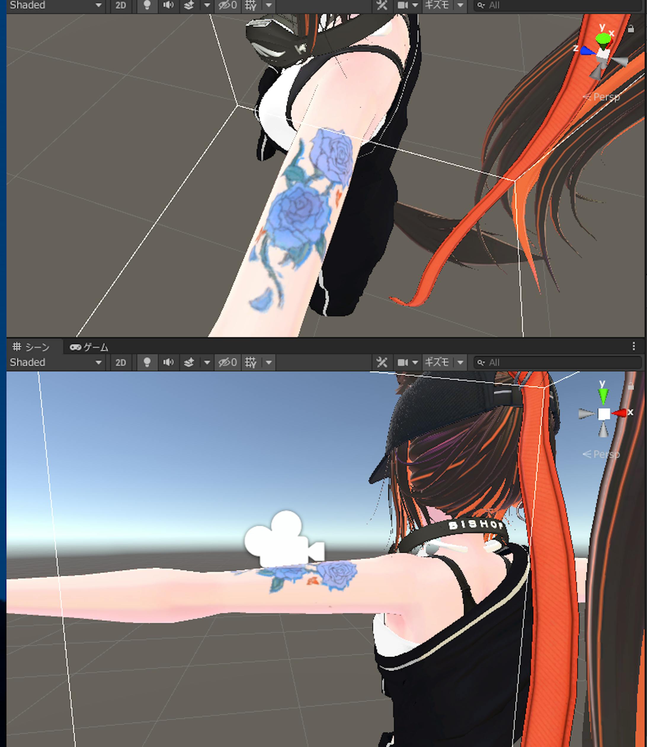 上記はラフデザインの際のクライアント様のUnity画面になります