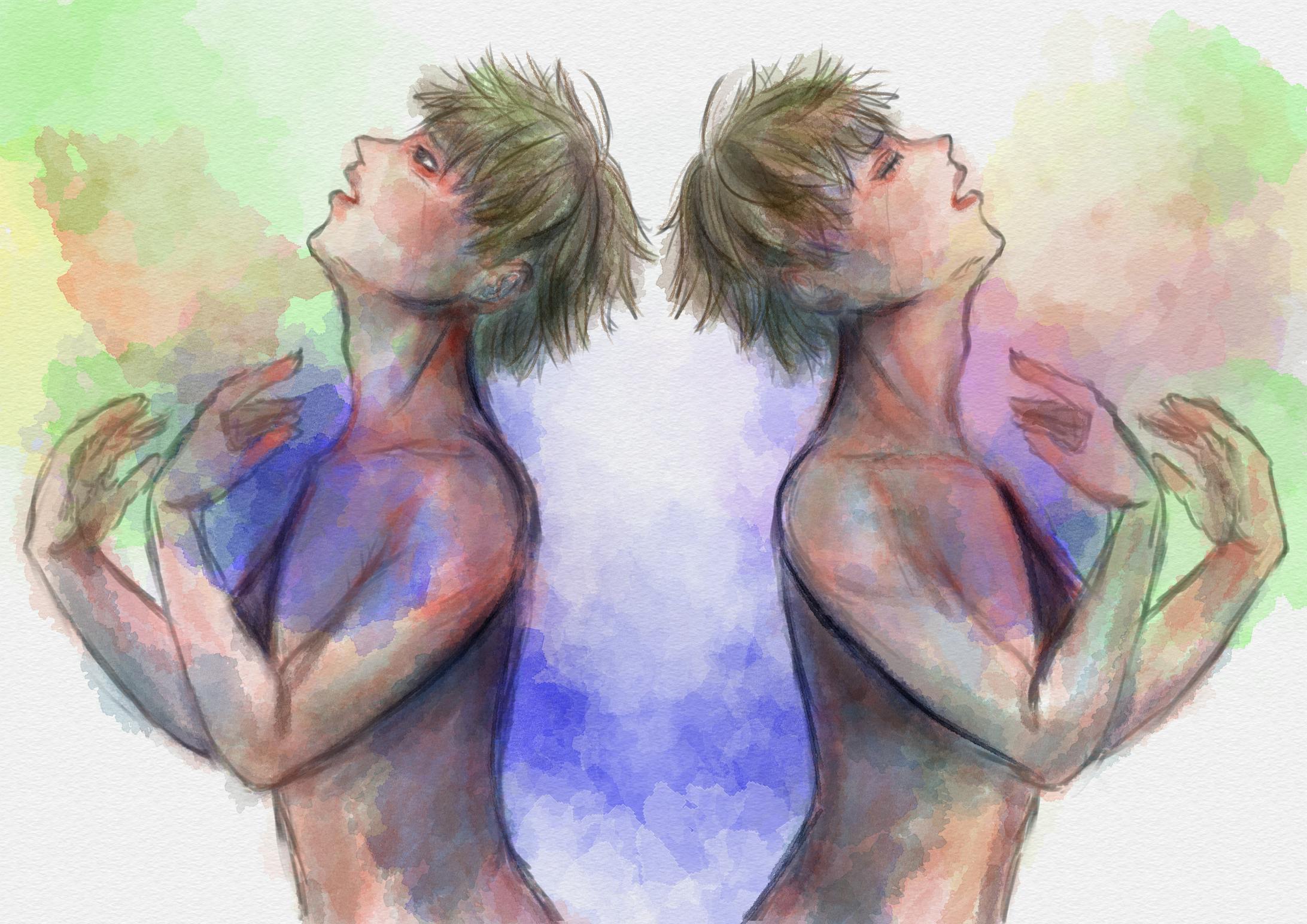 水彩風デジタルイラスト 水彩風デジタルイラスト