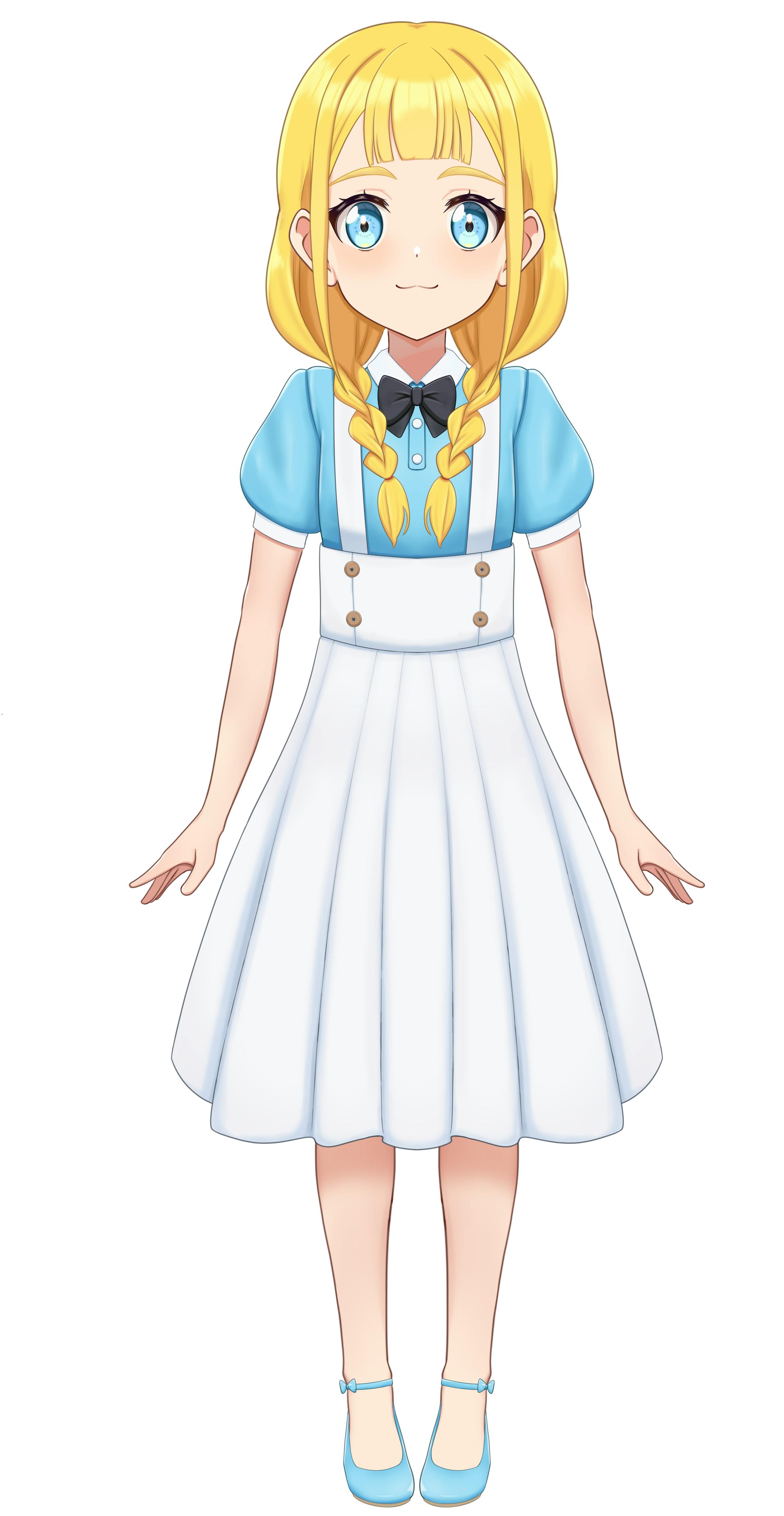 ひなげしマリアちゃんVtuber全身モデルイラスト-1