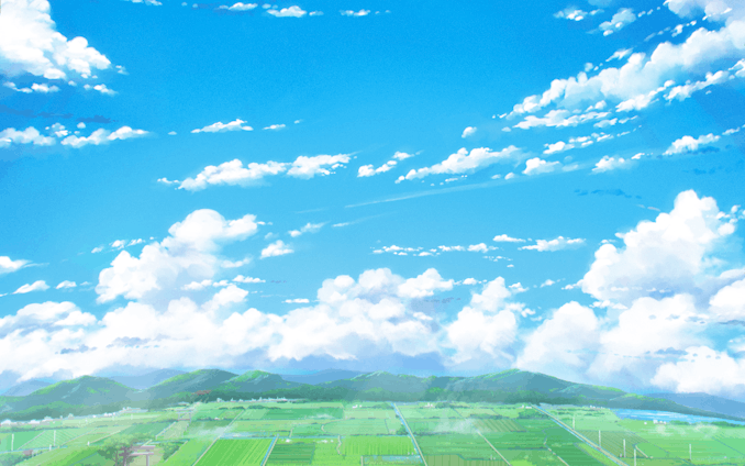 青空と雲と田園