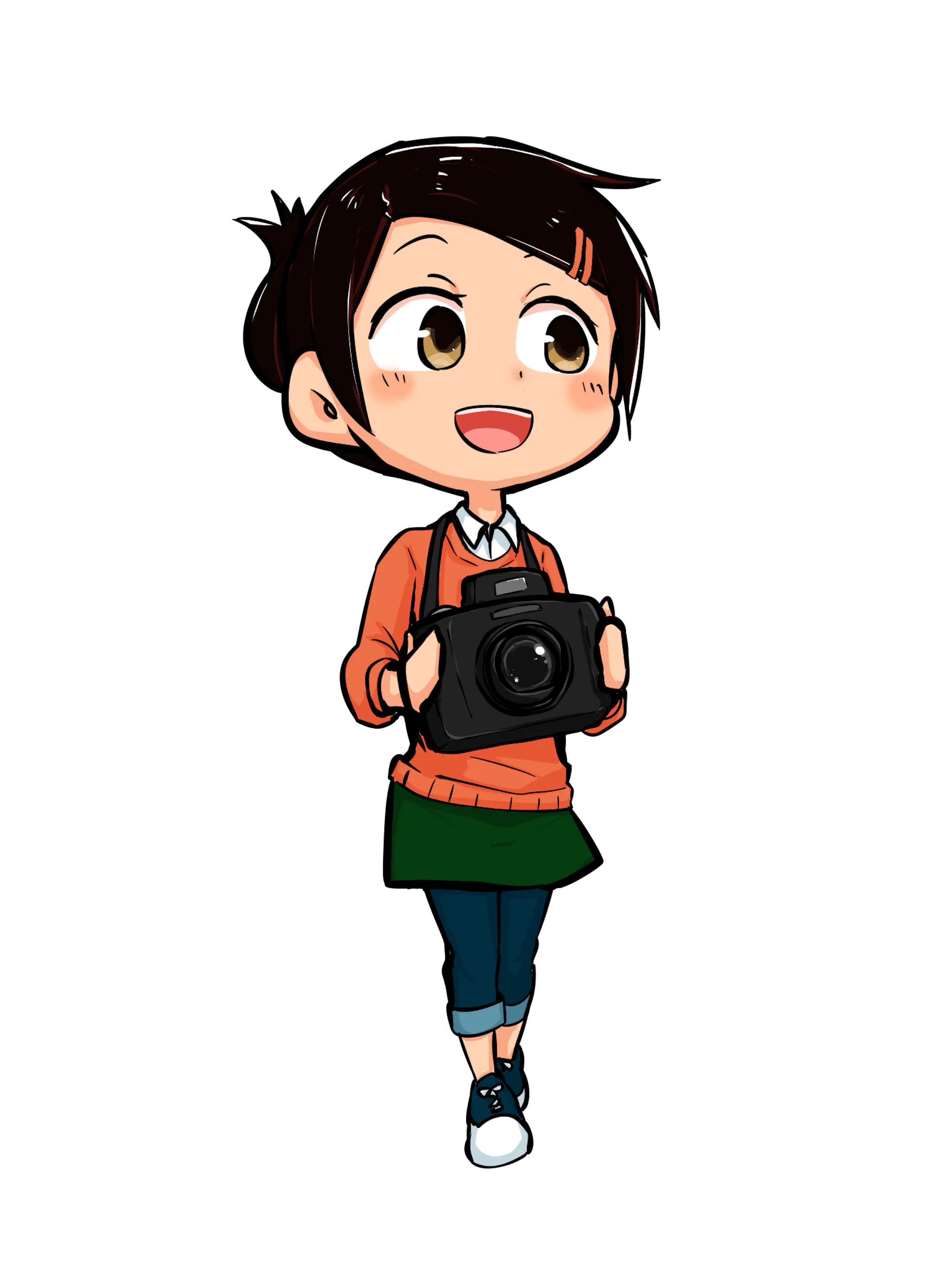 カメラ女子のイラスト カメラ女子のイラスト