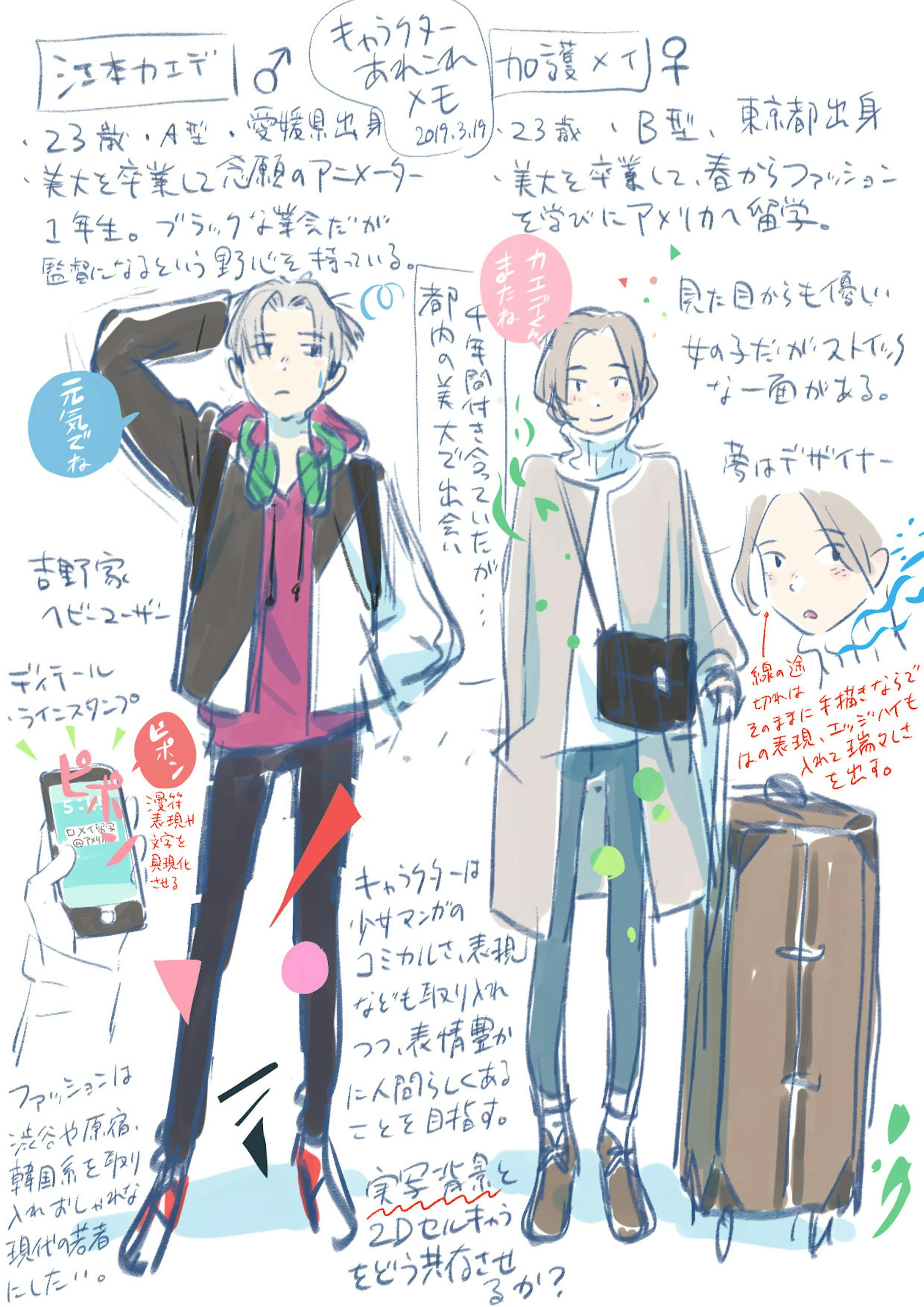キャラクターあれこれメモ
