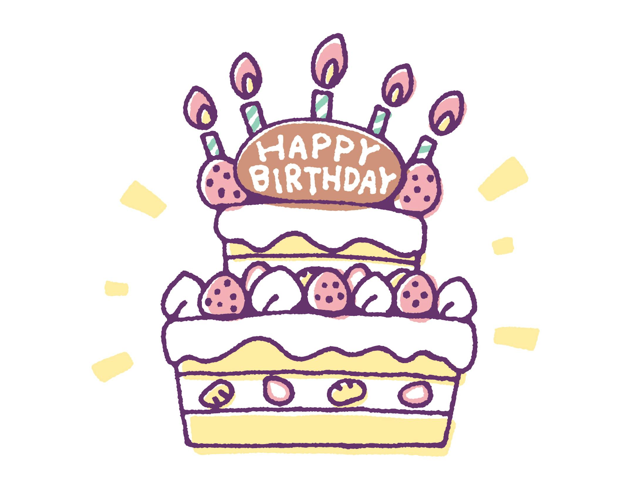 誕生日ケーキのイラスト