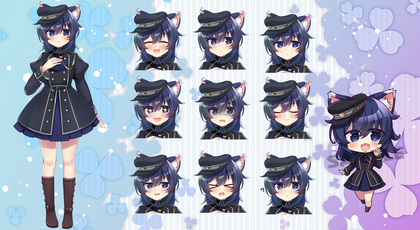 【お仕事】動画用立ち絵、表情差分、ミニキャライラスト-1