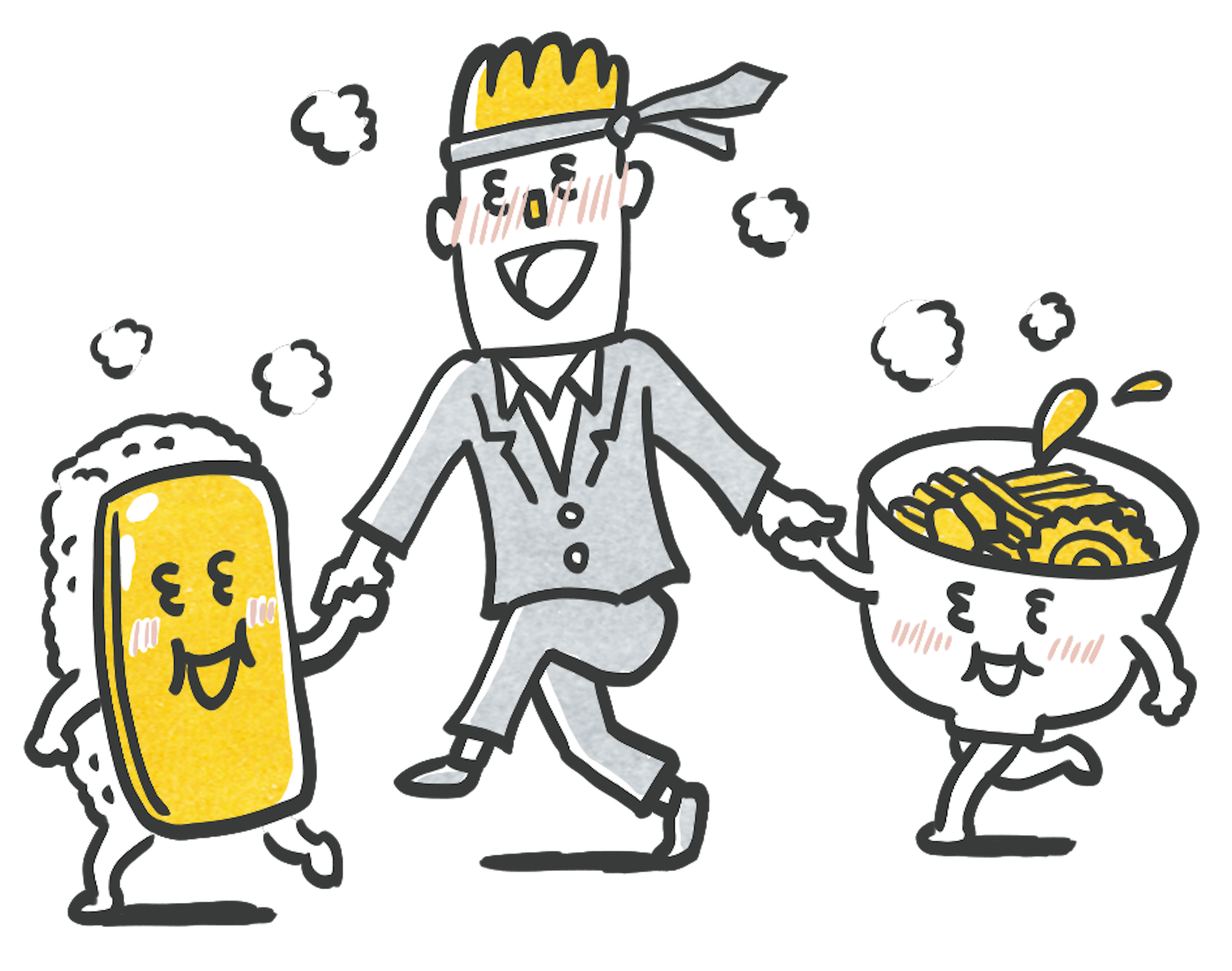 雑誌挿絵・お酒の後の”締め”を必ず食べる-1