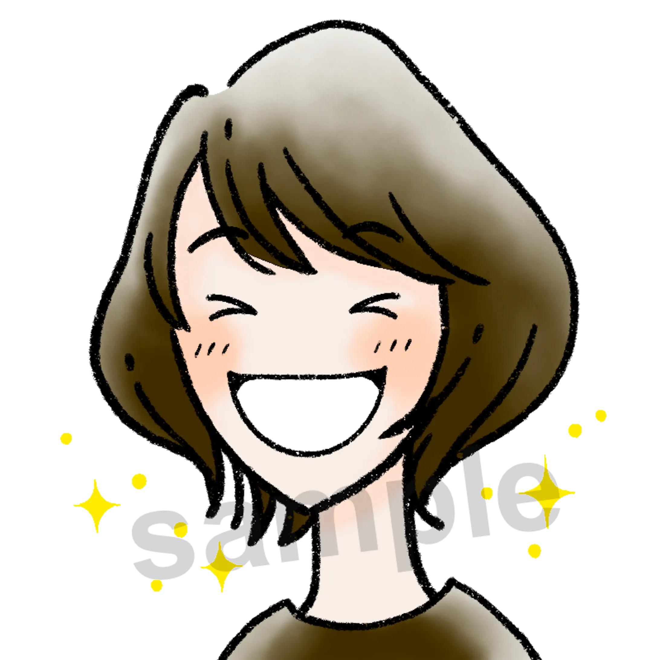 似顔絵 吹き出しイラスト5点 こかげ様 似顔絵 吹き出しイラスト5点 こかげ様