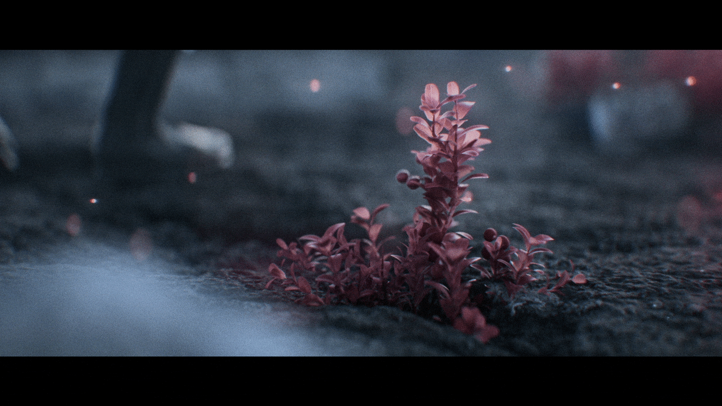 植物などの細かな要素でApex Legendsを意識した赤色でアクセントを入れた。