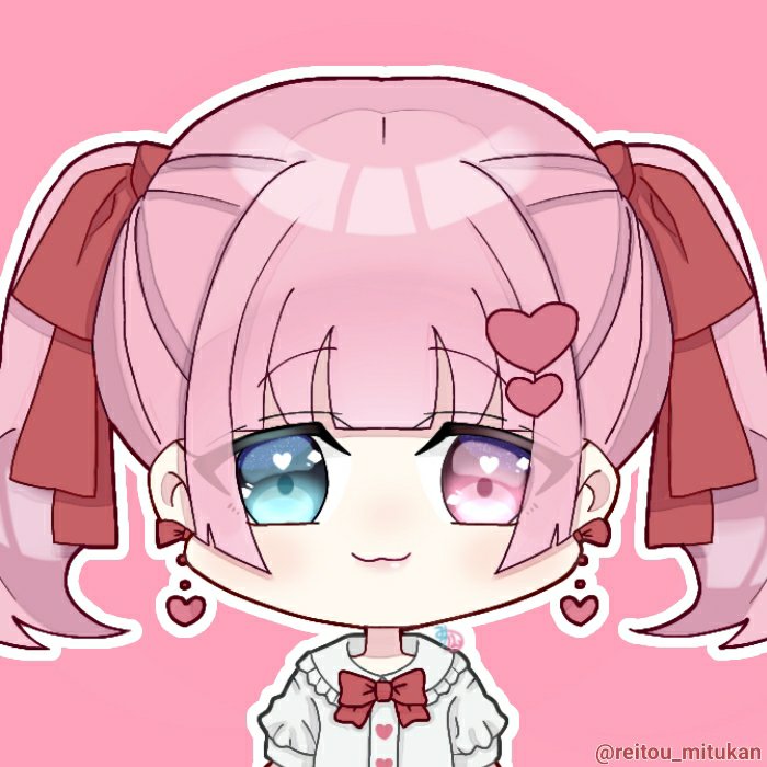 【創作イラスト】アイコン用に描いたオリジナルキャラ桃谷葵衣ちゃん🎀🩷-1