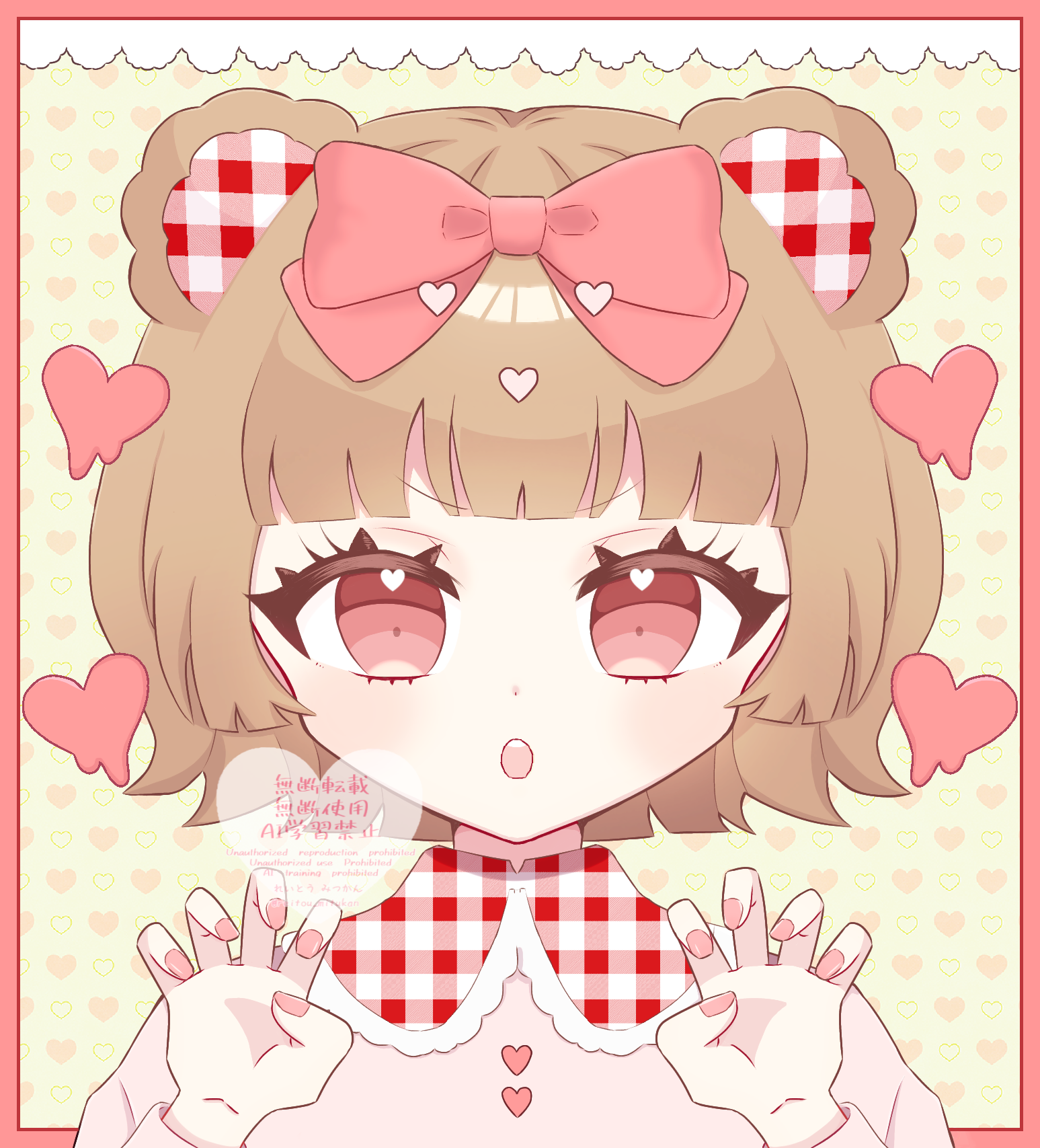 【創作イラスト】くまの女の子 🧸🎀-1