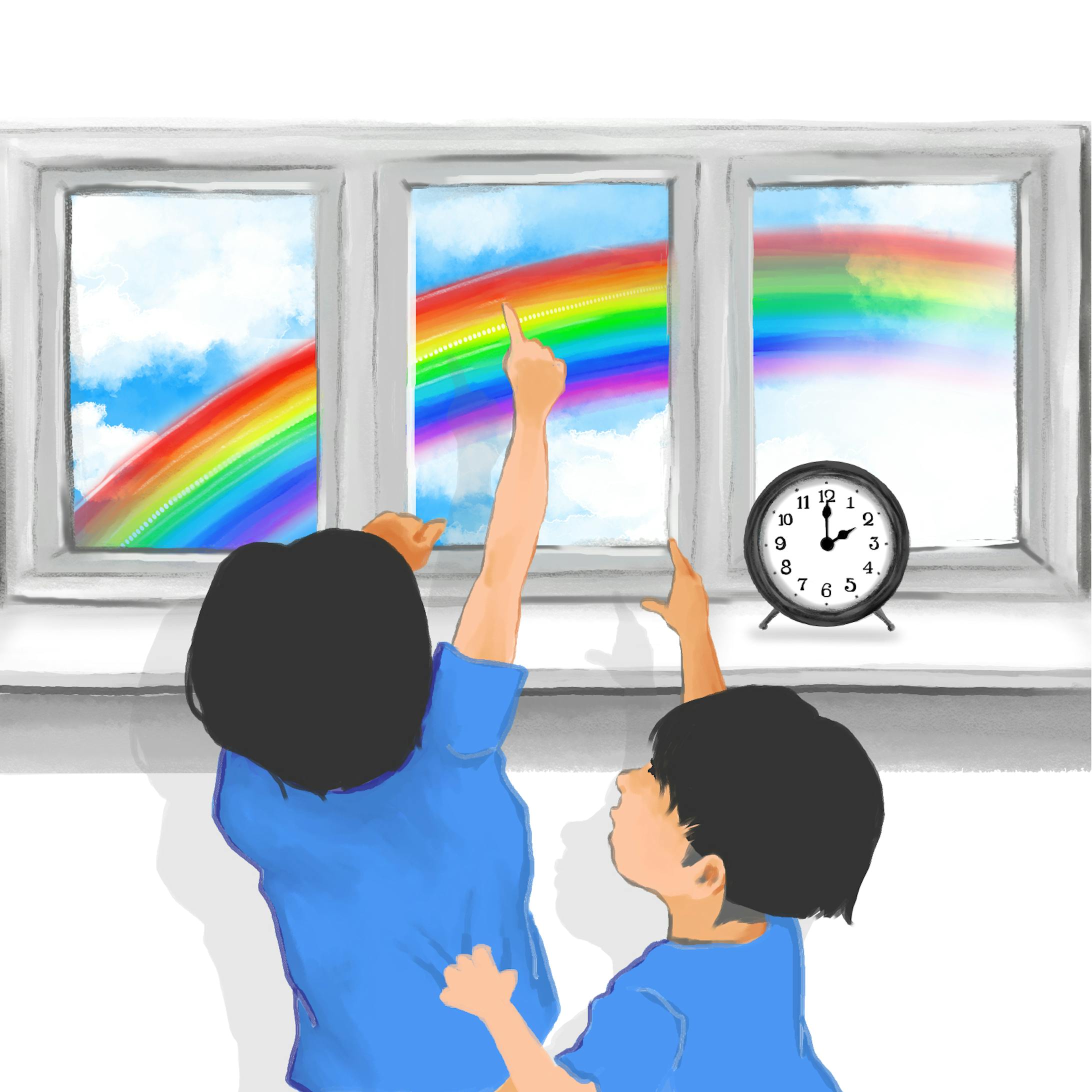 2時に虹をみる二児-1