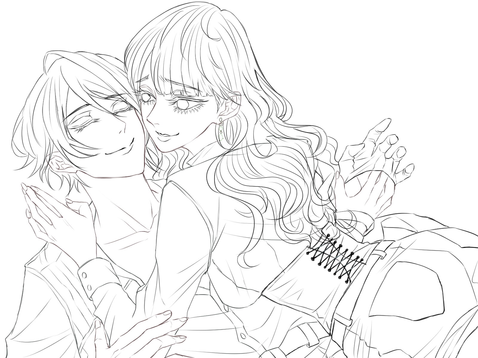 【制作過程】カラーラフ/線画-1