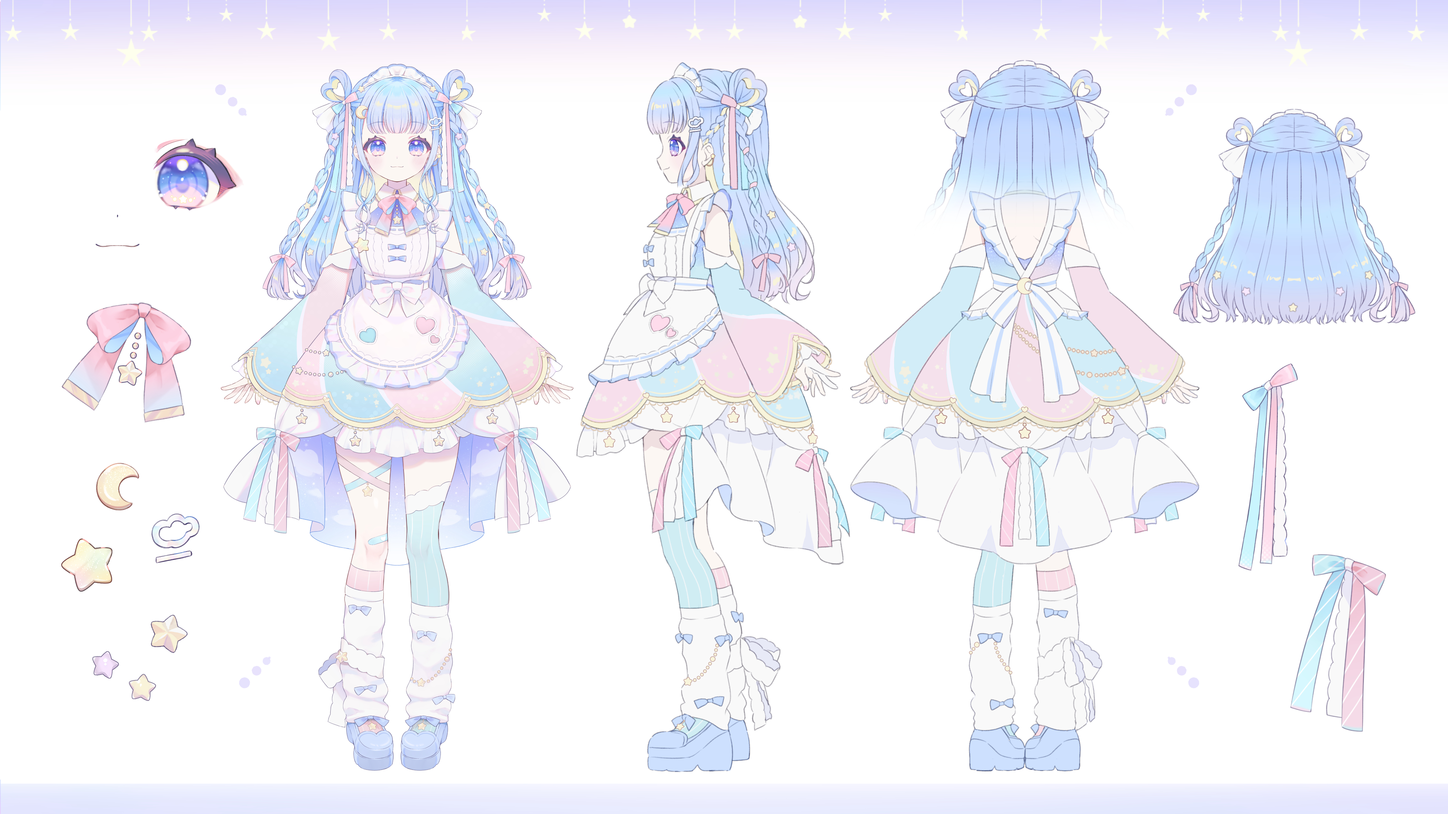 ゆめかわメイドちゃん三面図 -1