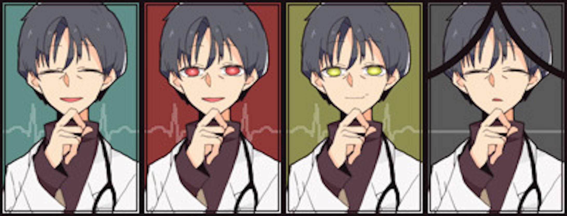 01/院長 カミシノ…創作『山羊の扉』より 神志野塞馬。神志野医院の院長です。 01/院長 カミシノ…創作『山羊の扉』より 神志野塞馬。神志野医院の院長です。