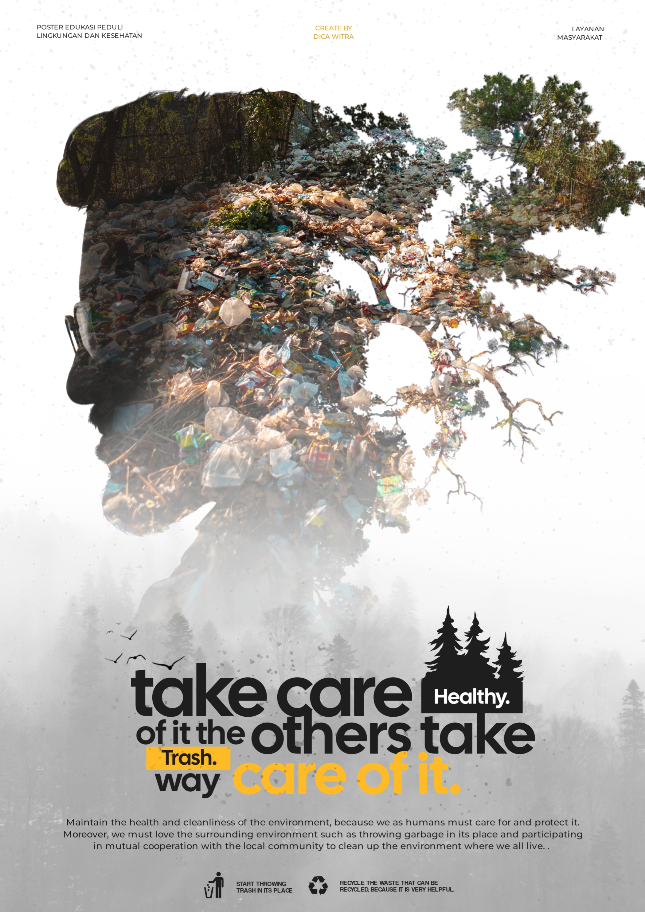 Educational poster about environmental hygiene with movie style-1