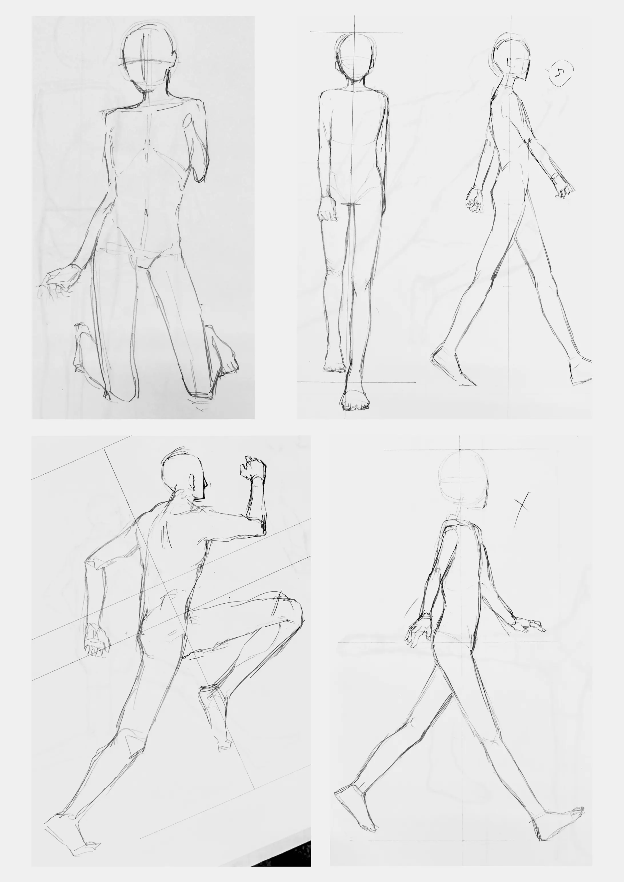 人体デッサン 3枚