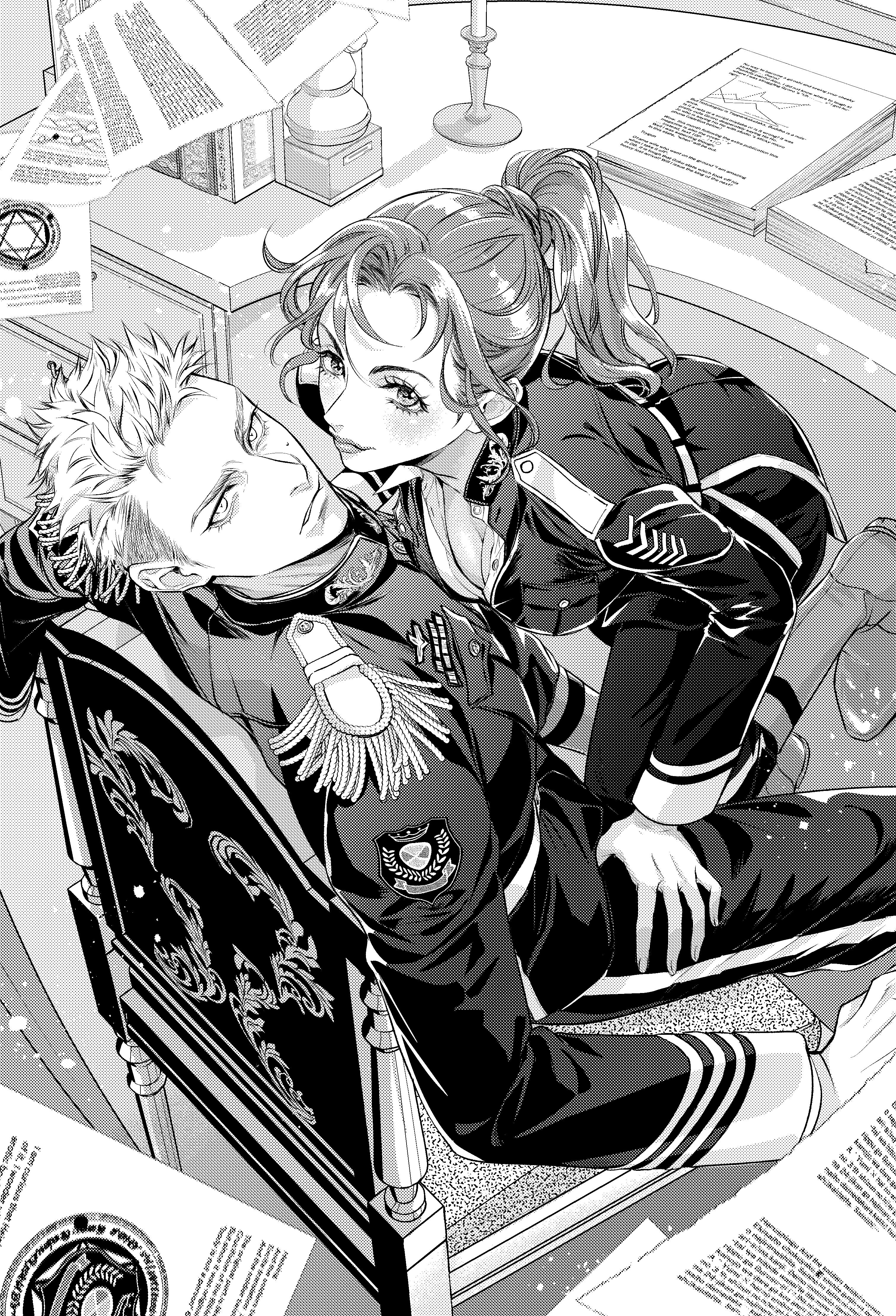 アンソロジー書籍内小説表紙モノクロイラスト-1