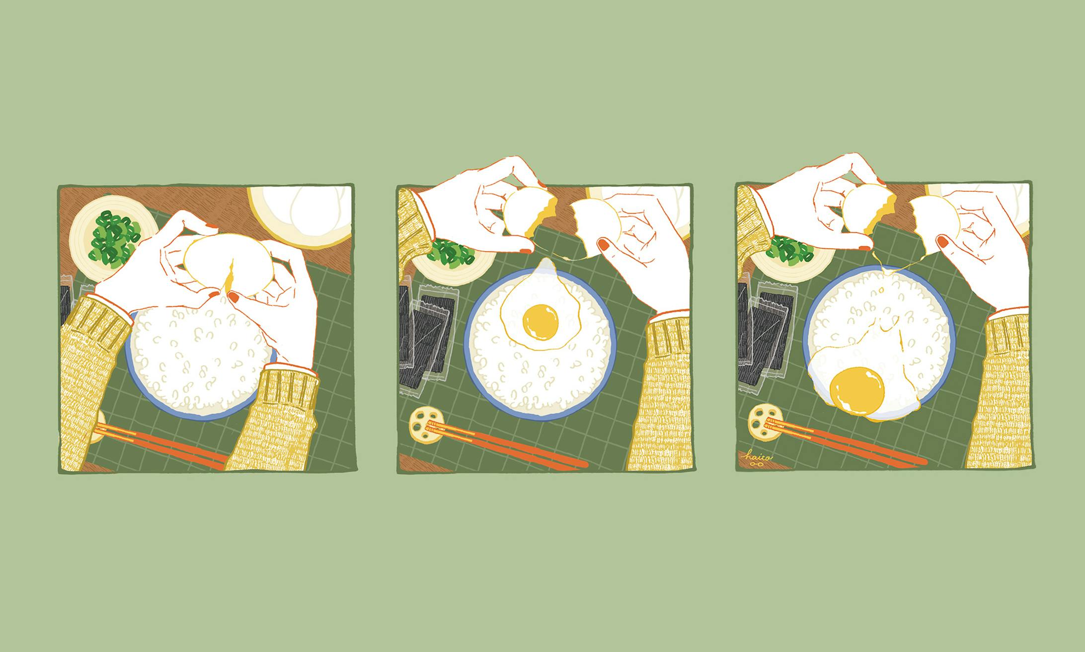 【イラスト】卵かけご飯の悲劇-2