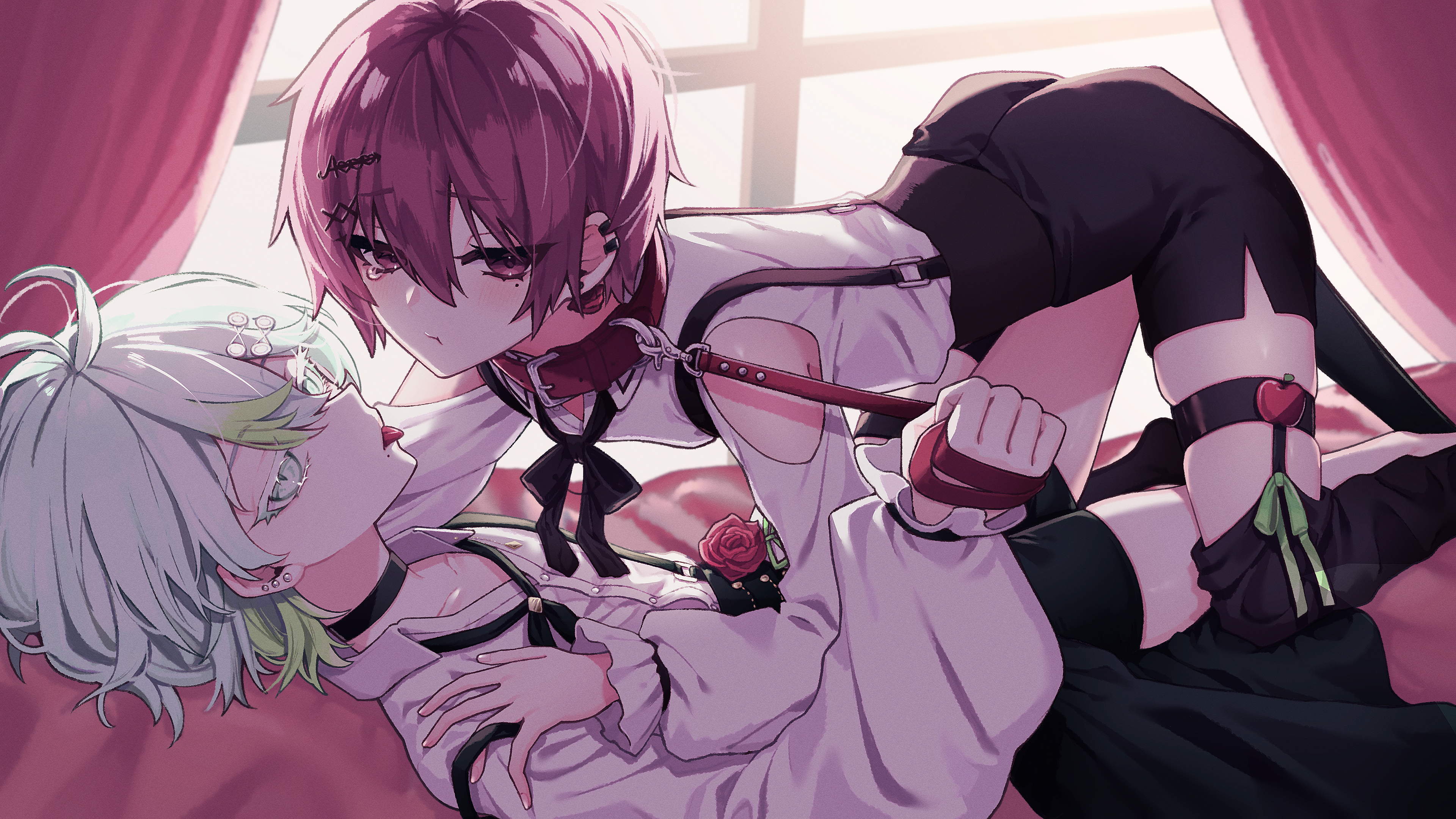 楪柩斗様＆鴇桃あすか様歌みたイラスト-1