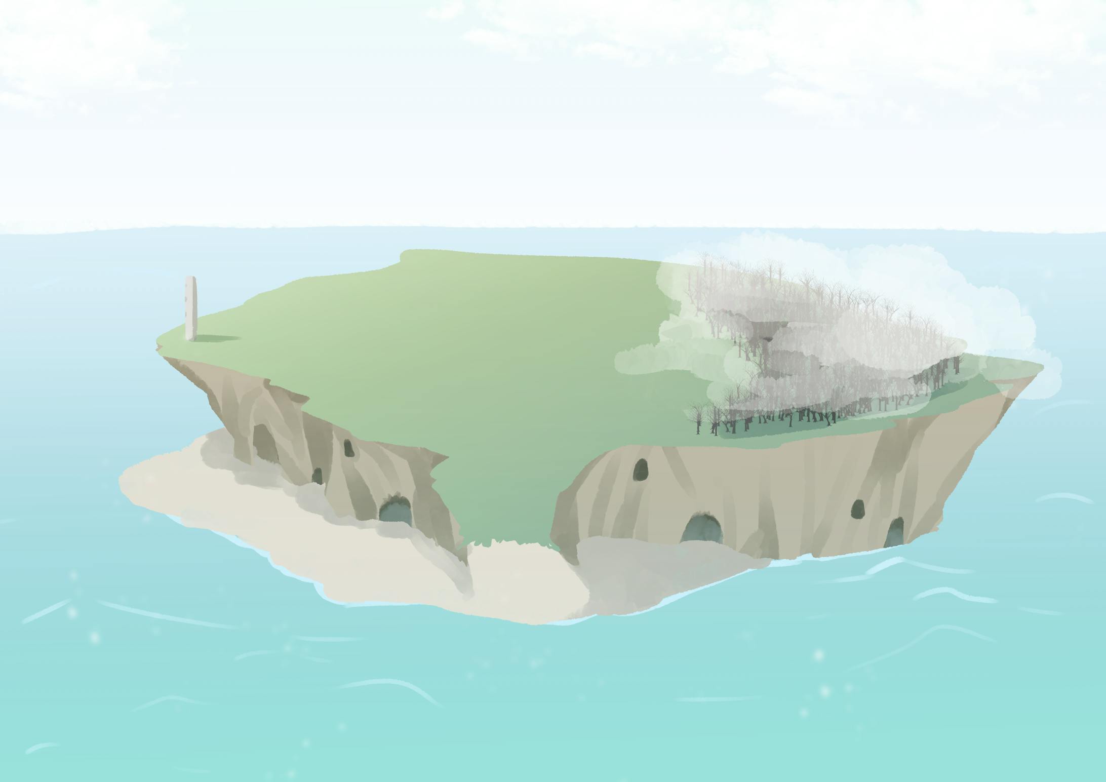 絵本風背景 人物イラスト 絵本風背景 人物イラスト