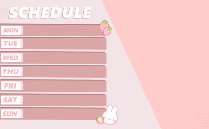 My bunny schedule 