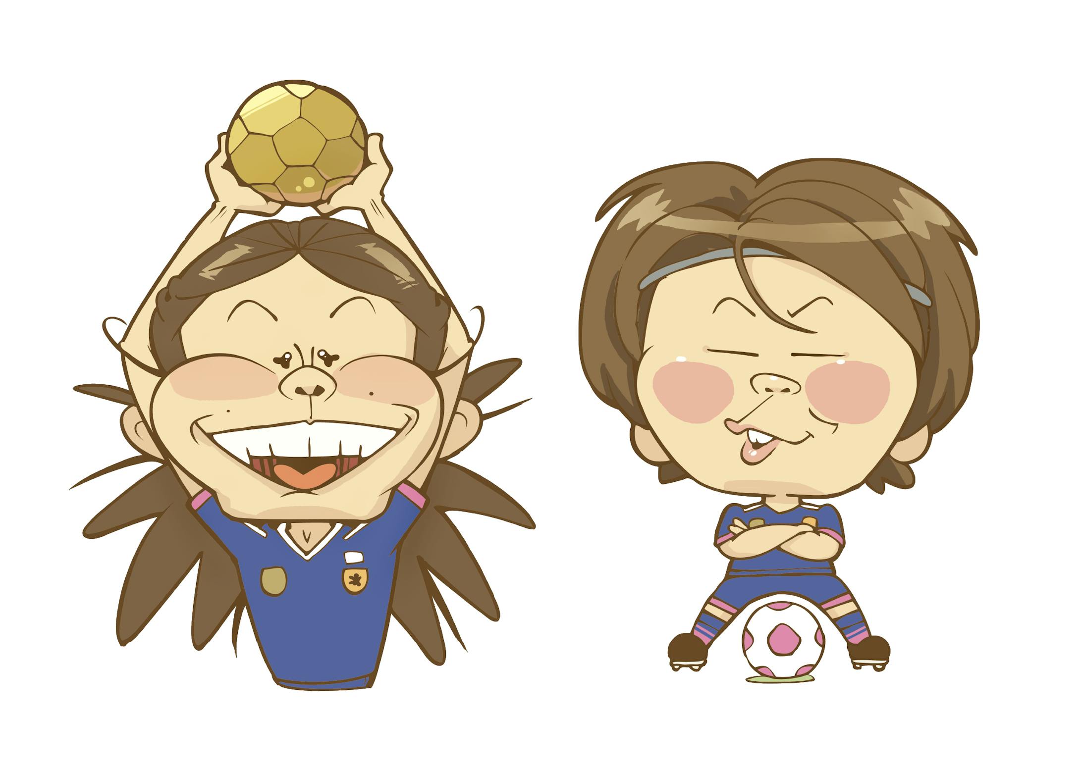 似顔絵イラスト 女子サッカー選手 監督 似顔絵イラスト 女子サッカー選手 監督