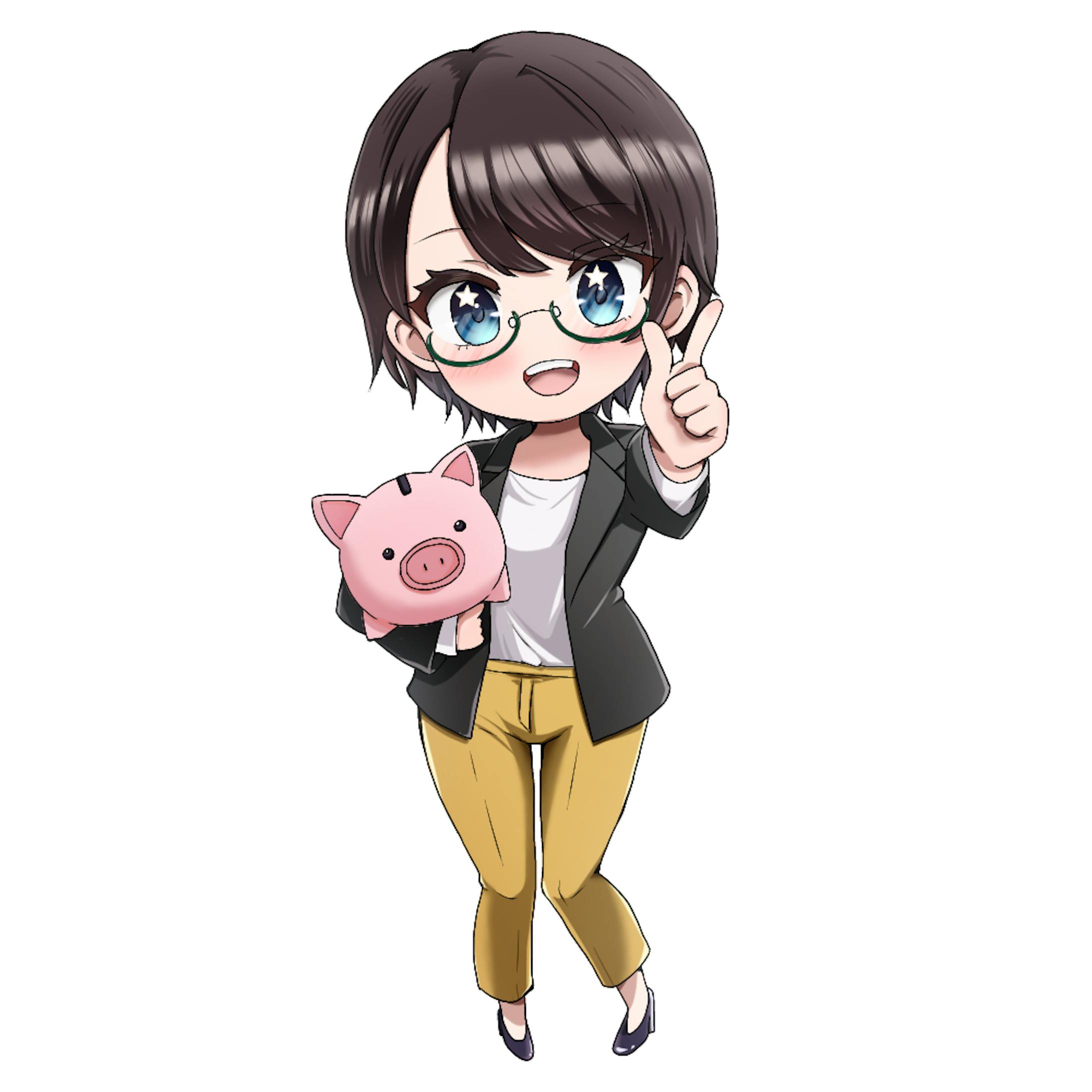 メガネの女の子ミニキャラ-1