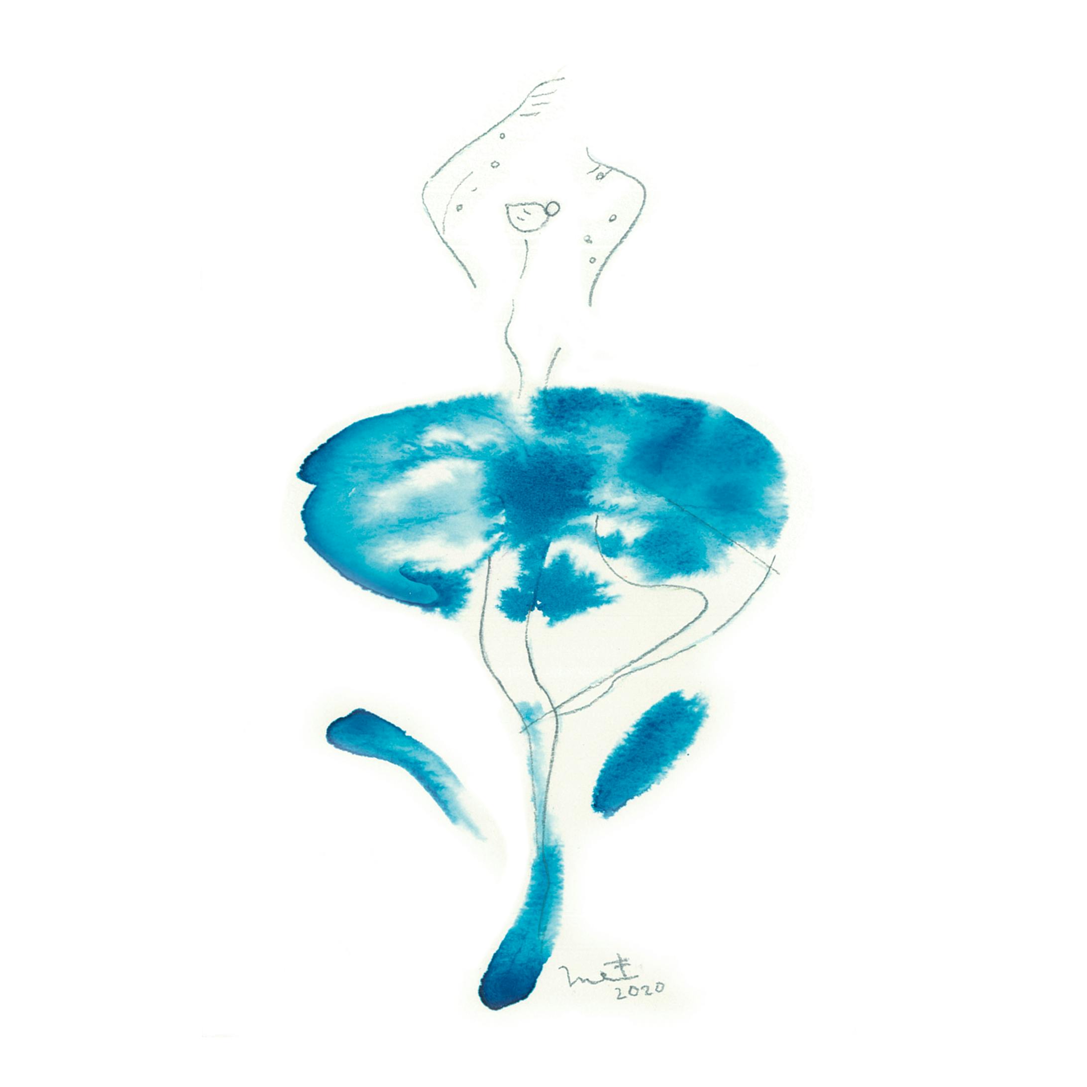藍色の水彩画-2