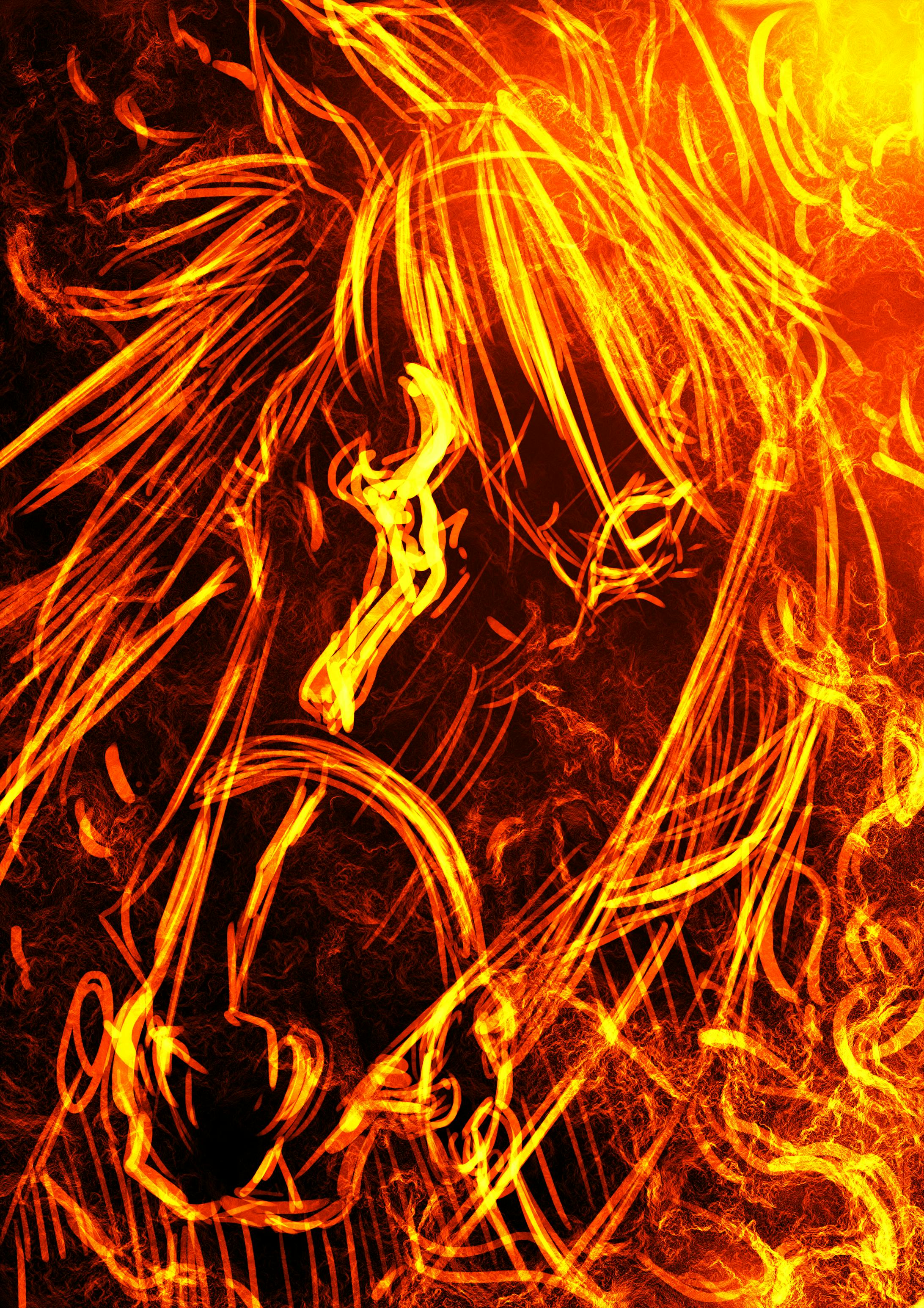 炎エフェクト習作　馬-1