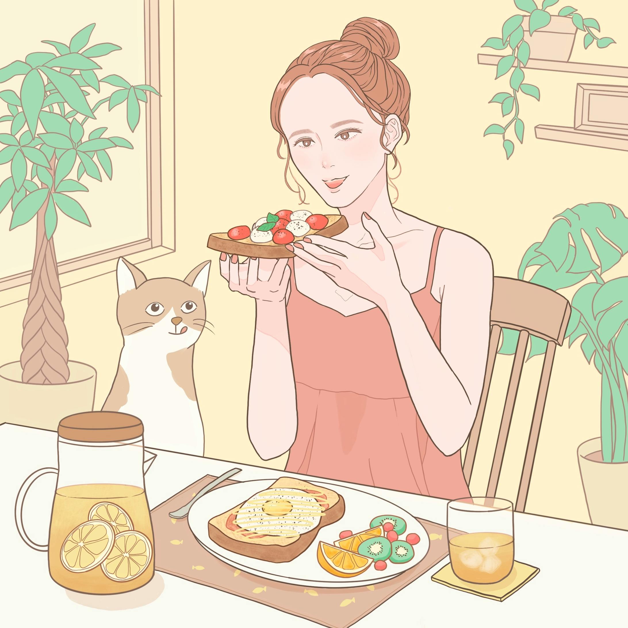 女性向け雑誌の特集イラスト