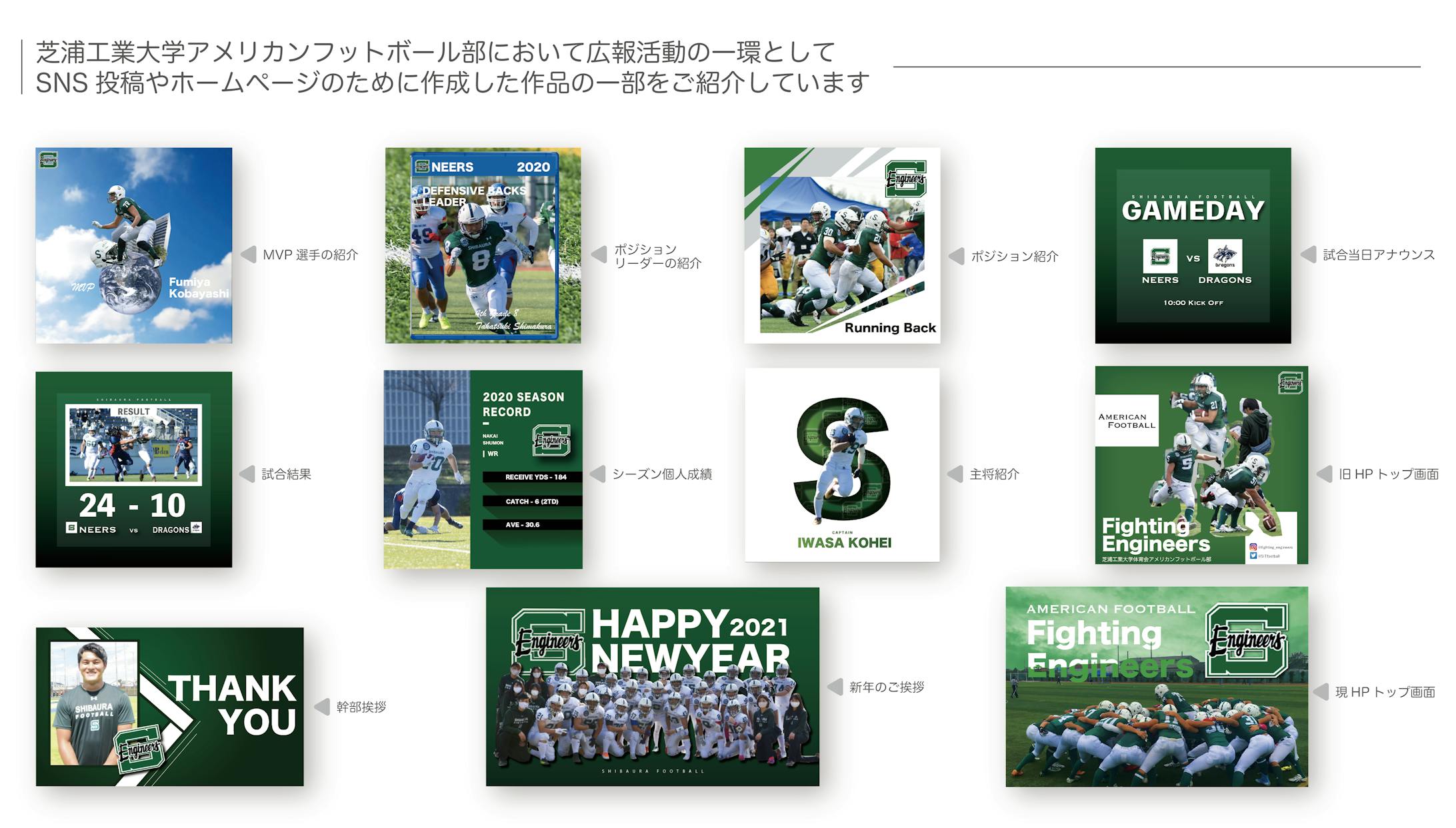 ＜学生時代作品＞アメリカンフットボール部広報画像-1