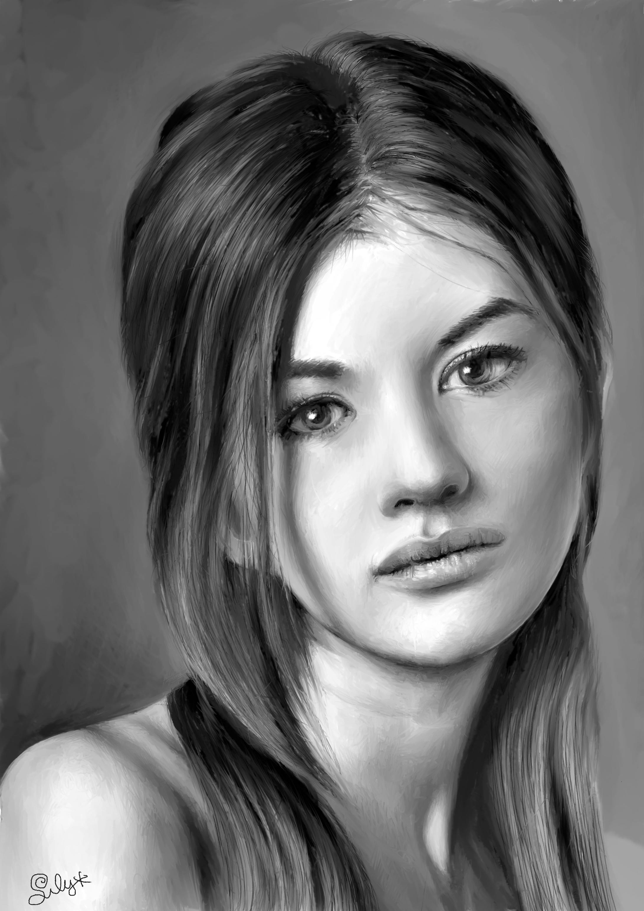 Woman 1 (hyperrealistic painting)