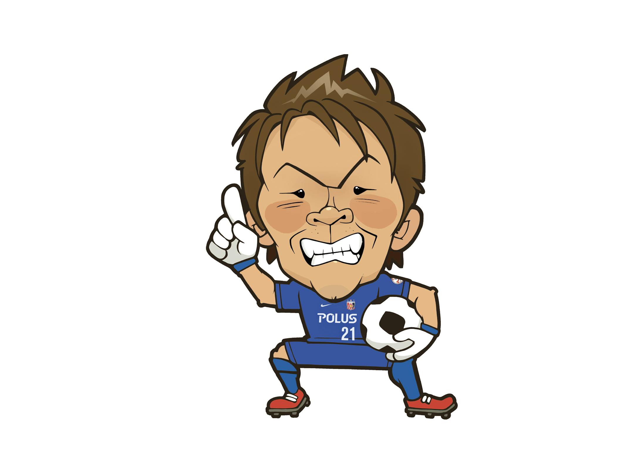 似顔絵イラスト 男子サッカー選手 監督