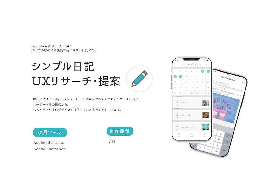 日記アプリ Uxリサーチ リデザイン