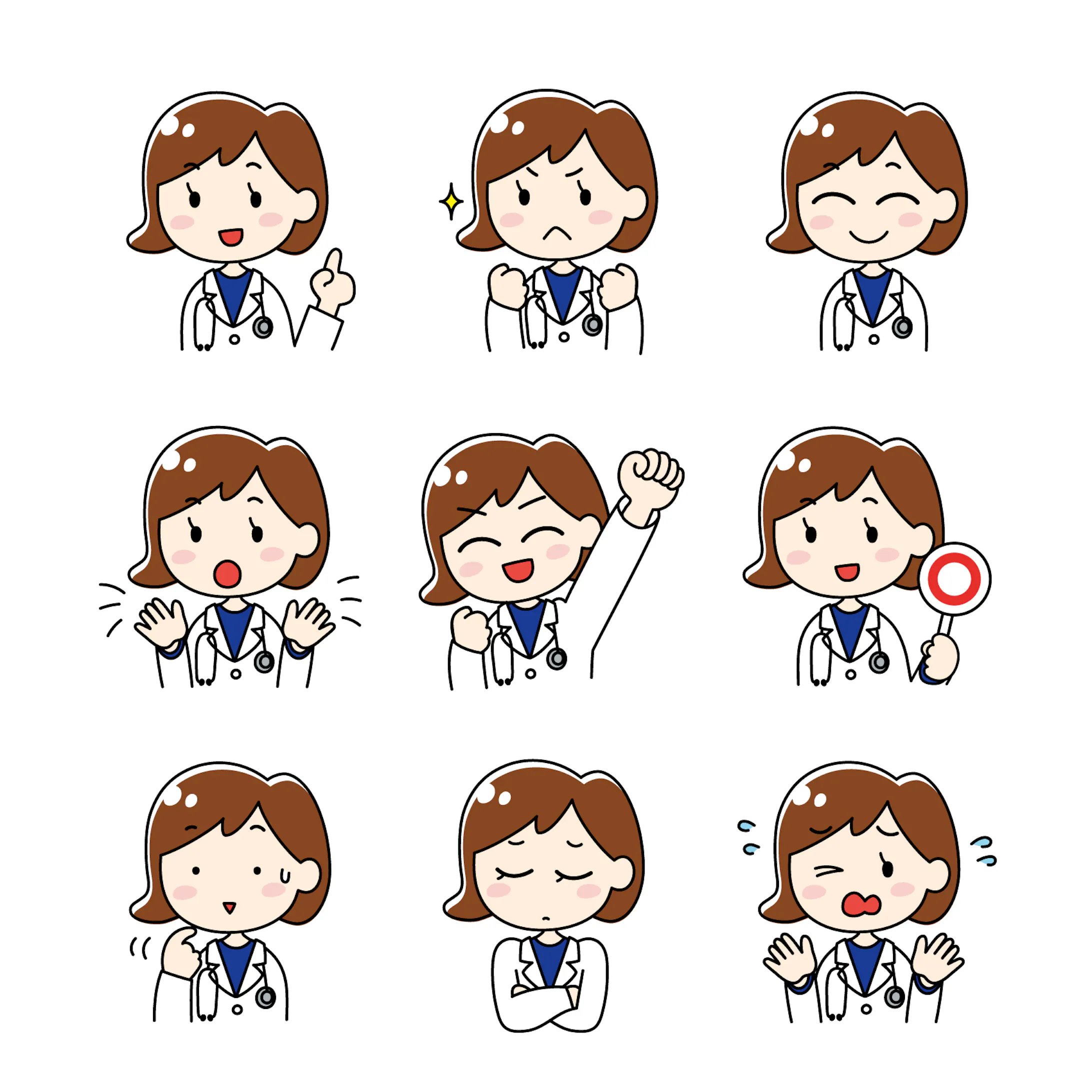 白衣の女性のイラスト