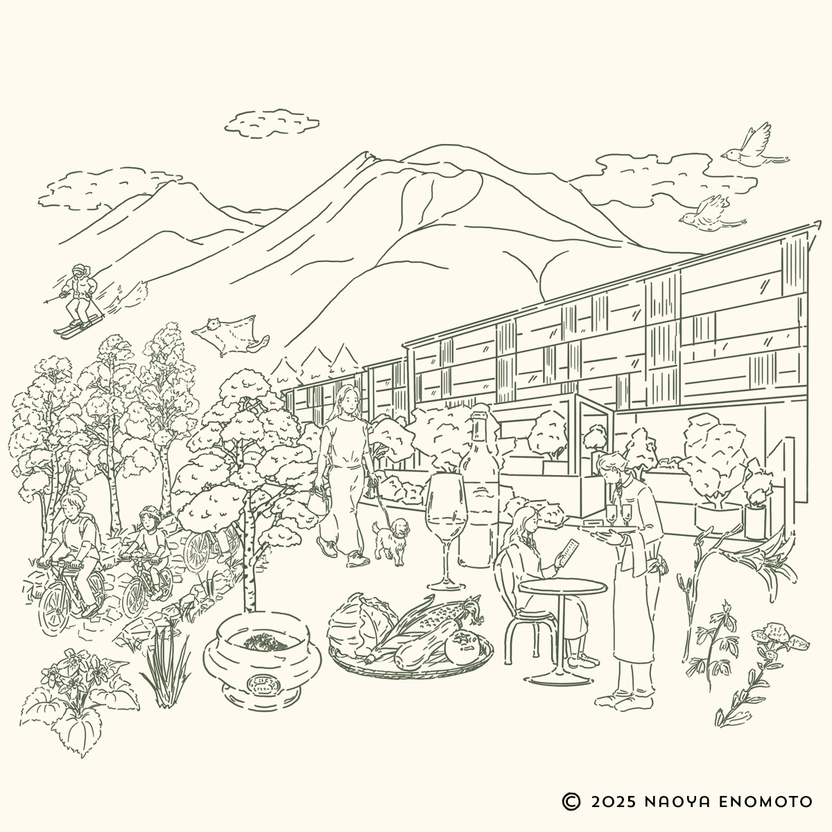 GLAMDAY STYLE HOTEL & RESORT KYU-KARUIZAWA様_ノベルティイラスト