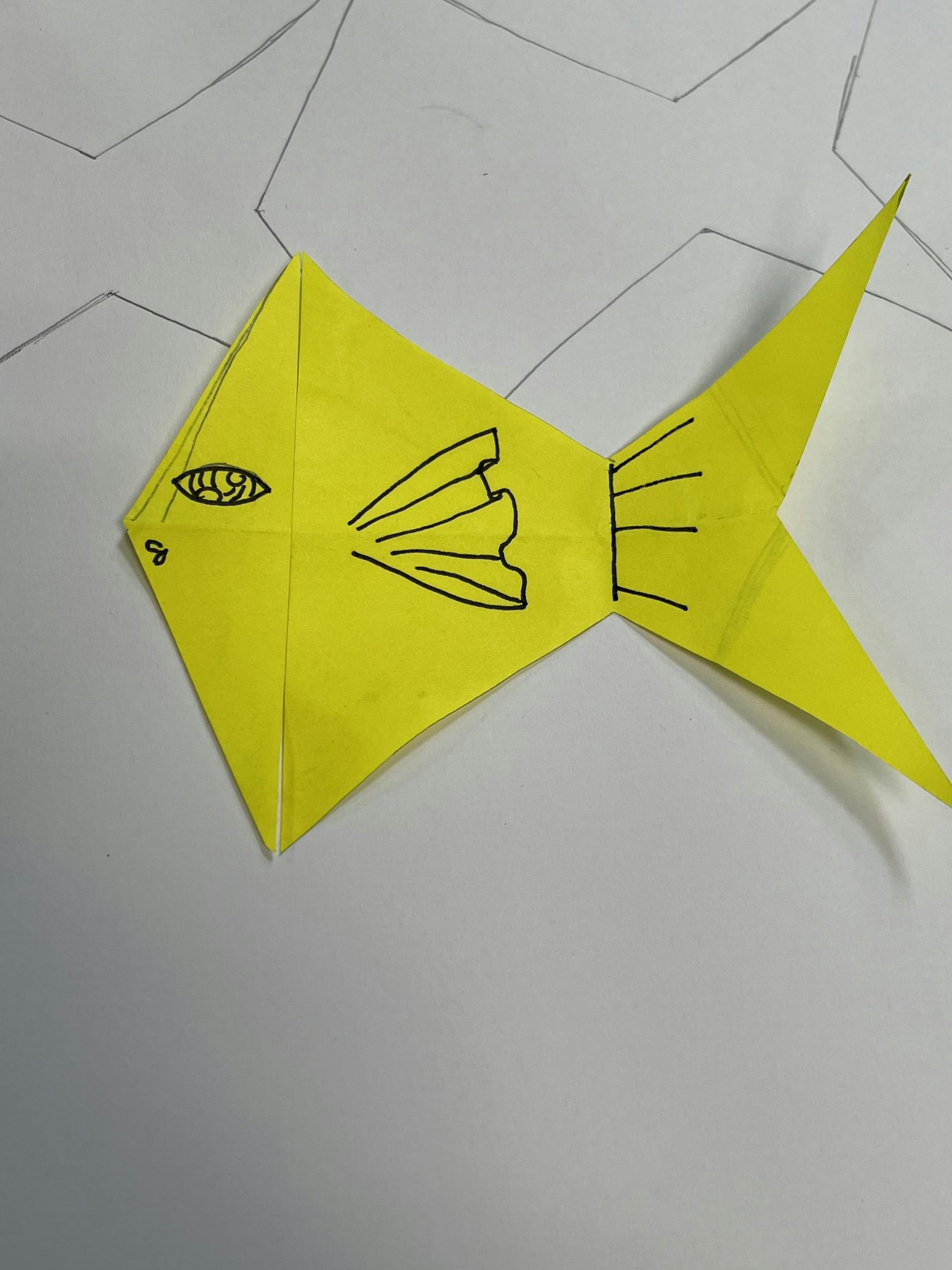 sticky note fish