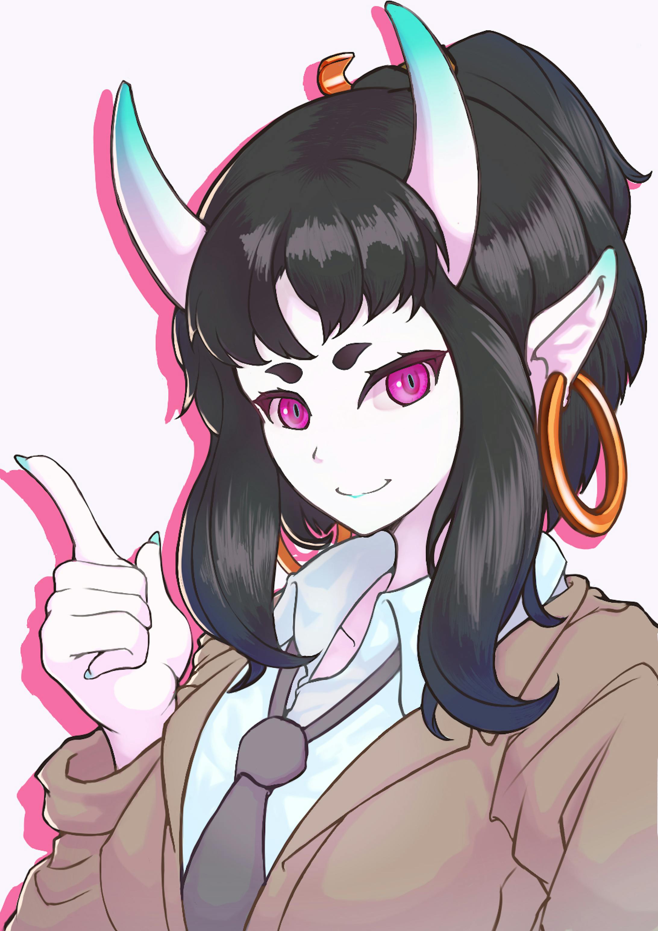 バストアップイラスト 鬼娘 バストアップイラスト 鬼娘