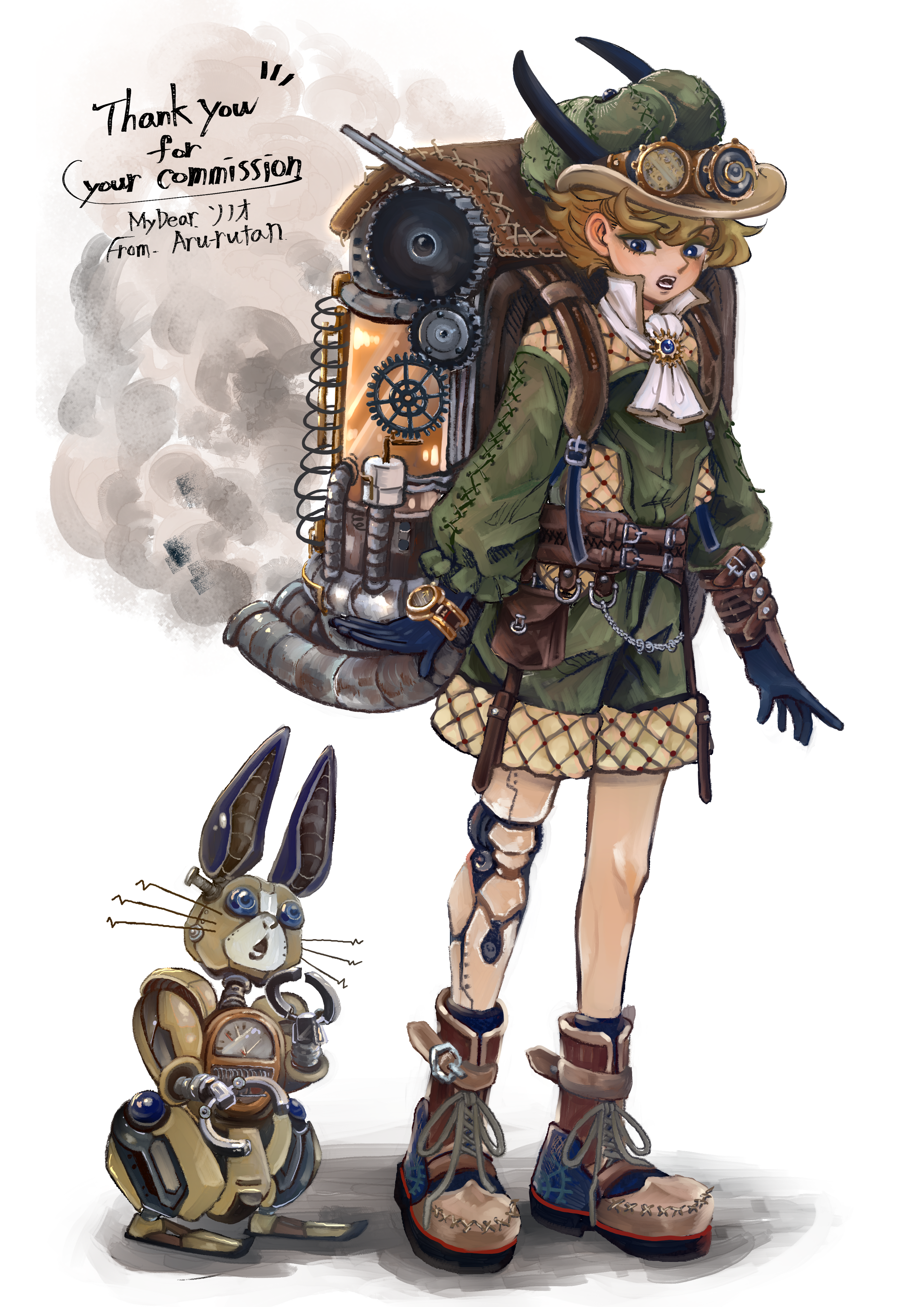 【Skeb】スチームパンク世界で暮らす少年-1