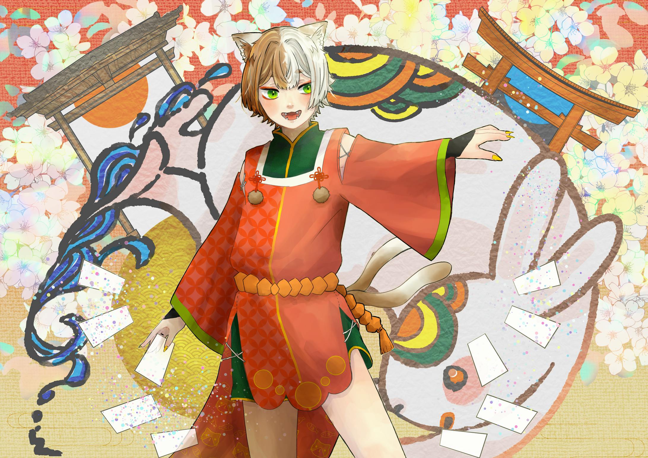 キャラデザ/猫又少年-1