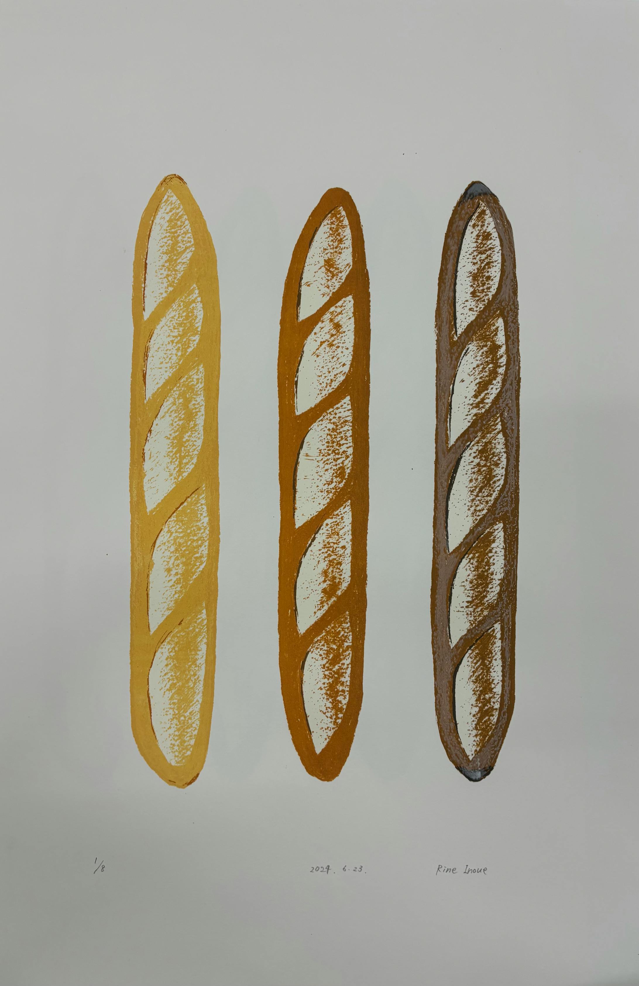 版画 スクリーンプリント フランスパン-1