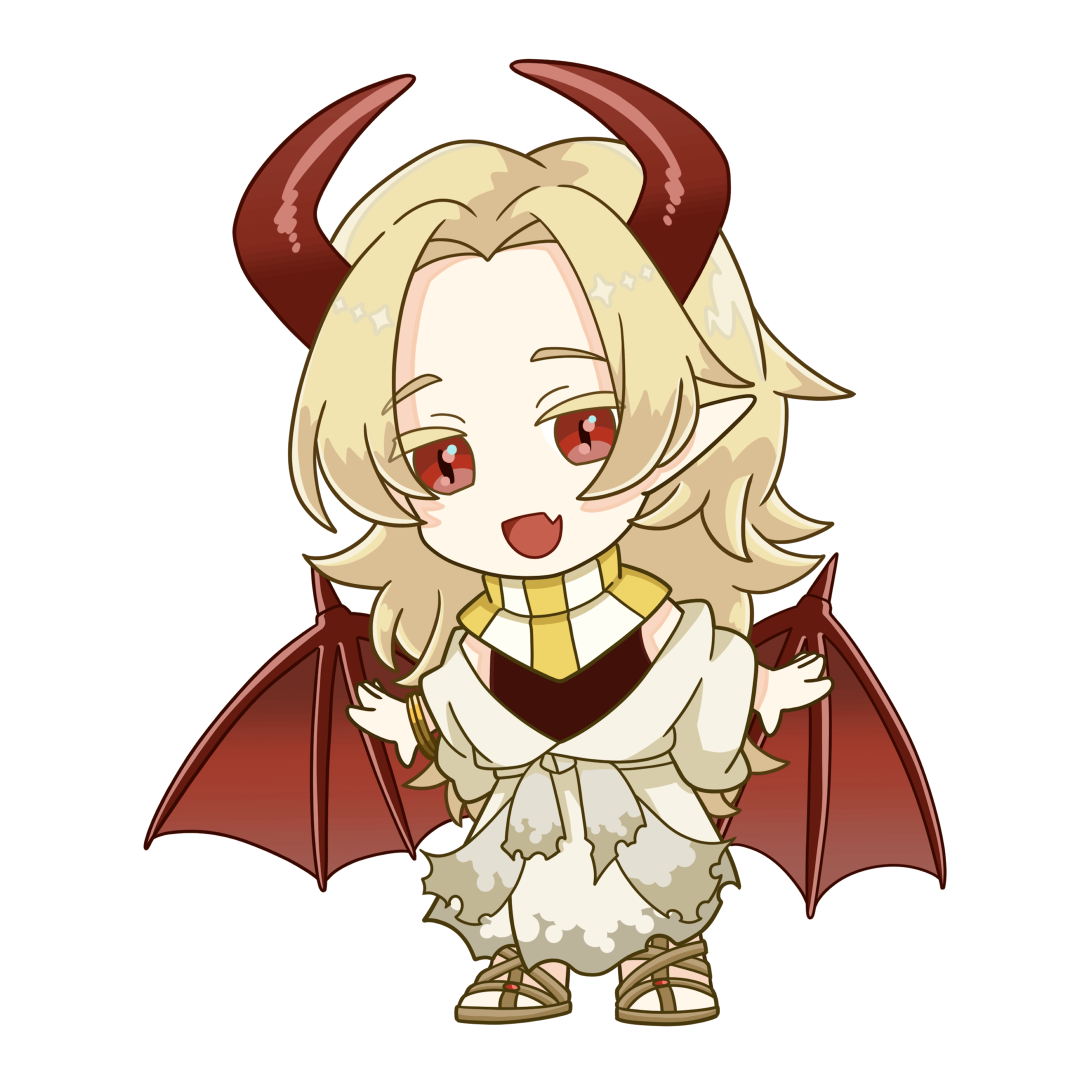 悪魔と天使のデフォルメキャラクター