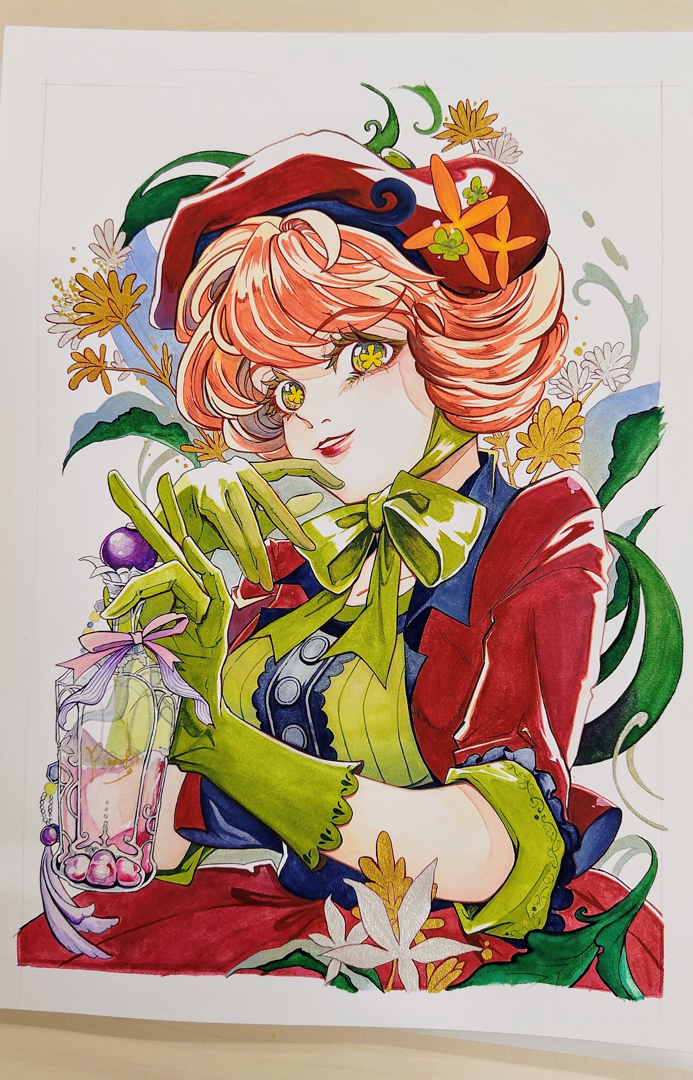 【オリジナル】顔彩イラスト「Beauty is made」-1