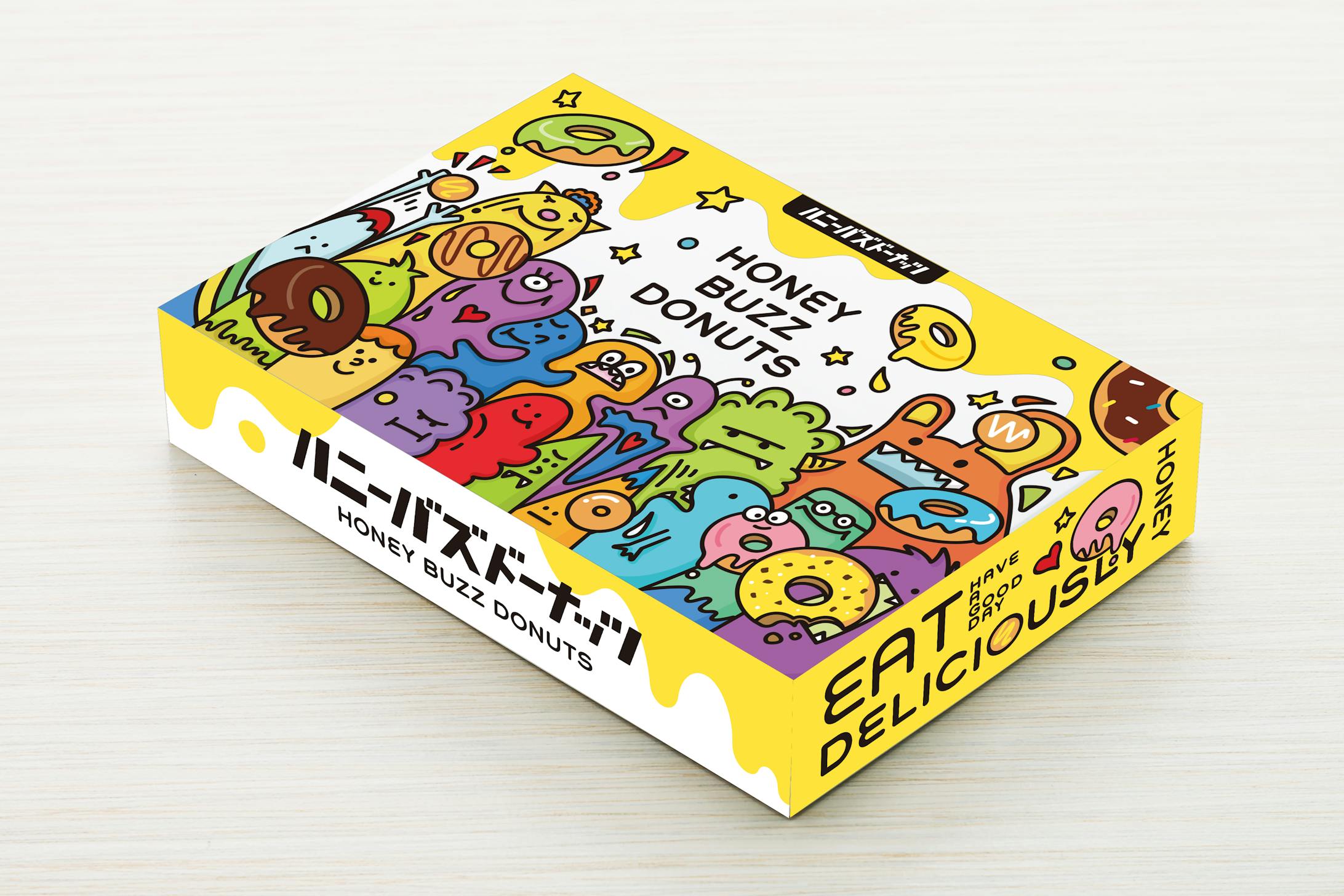 ドーナツショップの箱デザイン-1