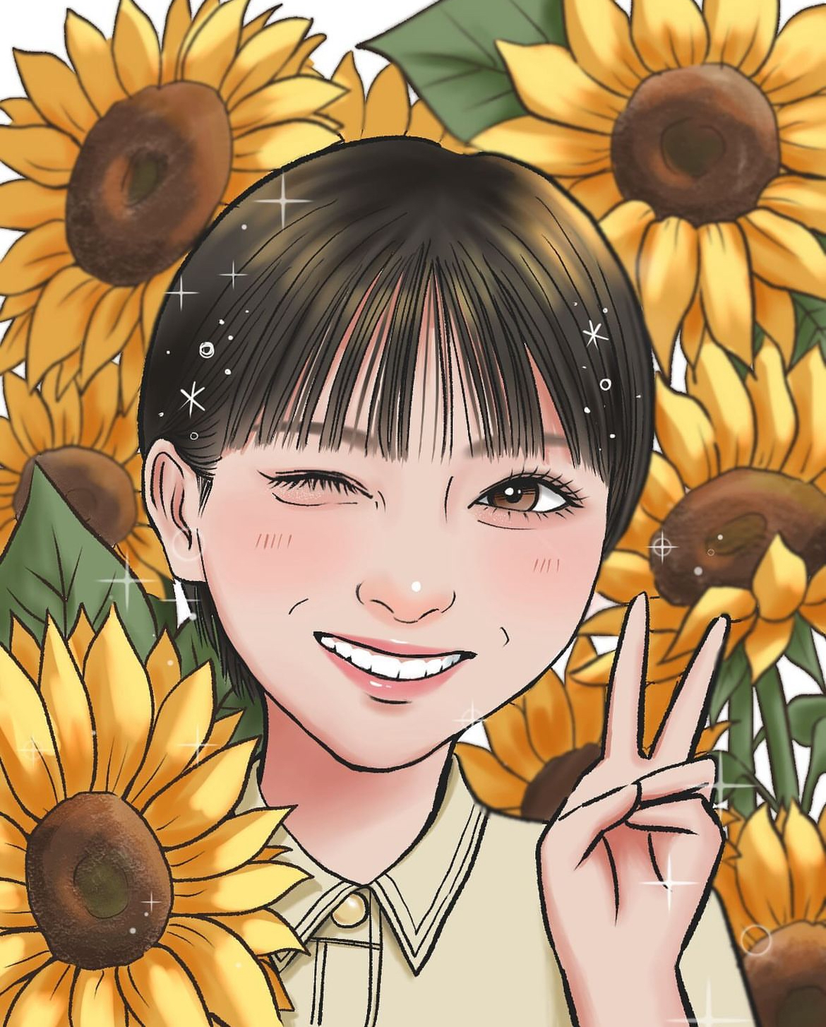 似顔絵オーダー　ゆーゆ　B4 5名様　17まで うゆ｜Uyu - foriio