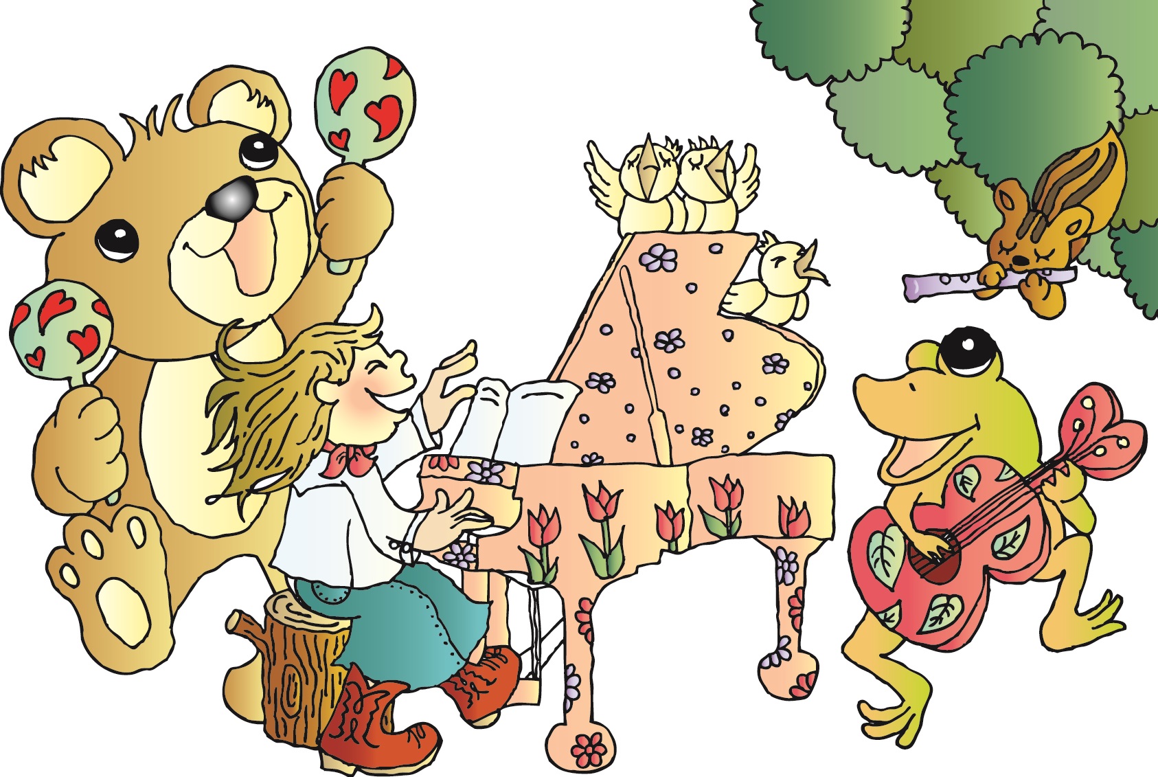 イラスト：「森の音楽会」-1