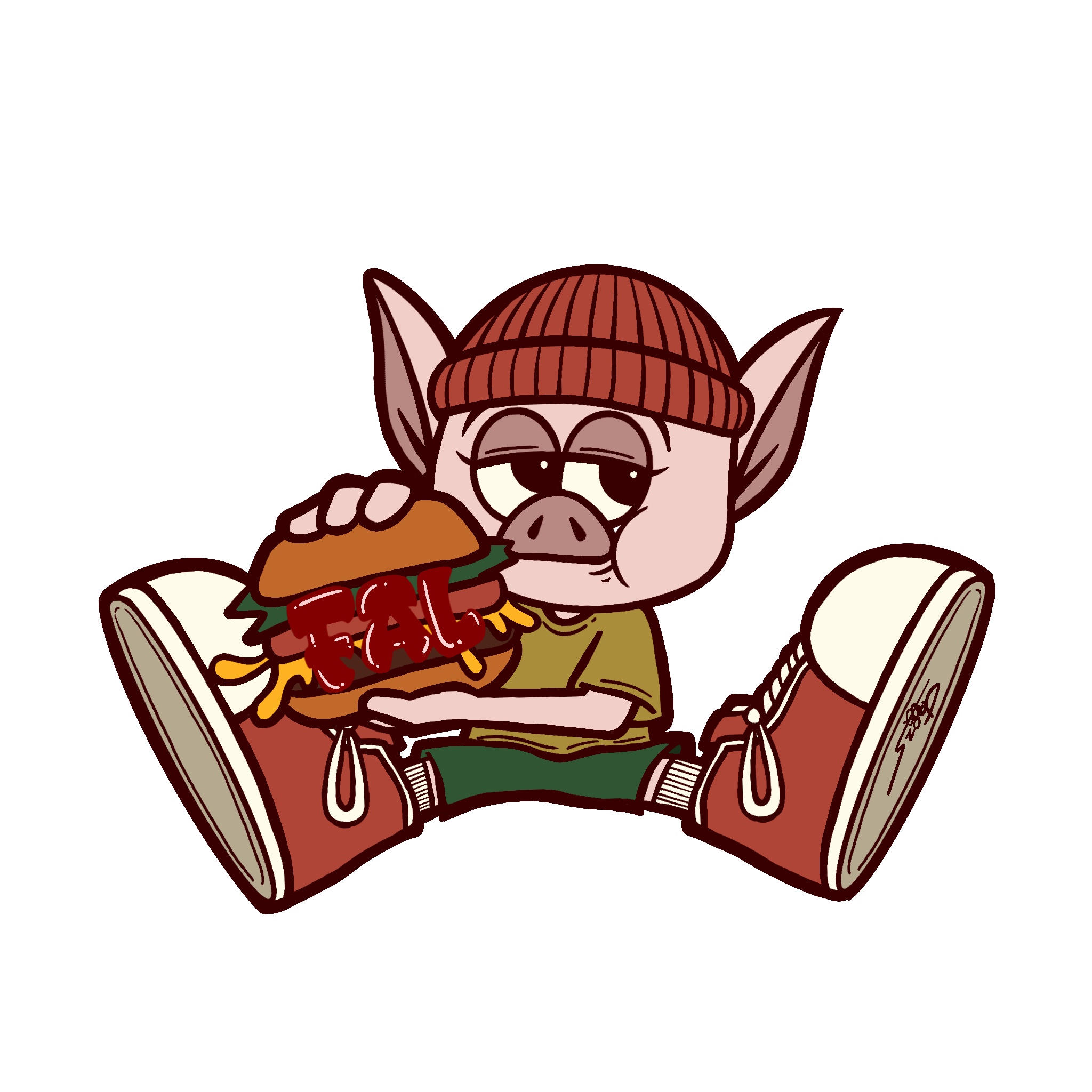 古着屋FAL 様 ステッカーデザイン-1